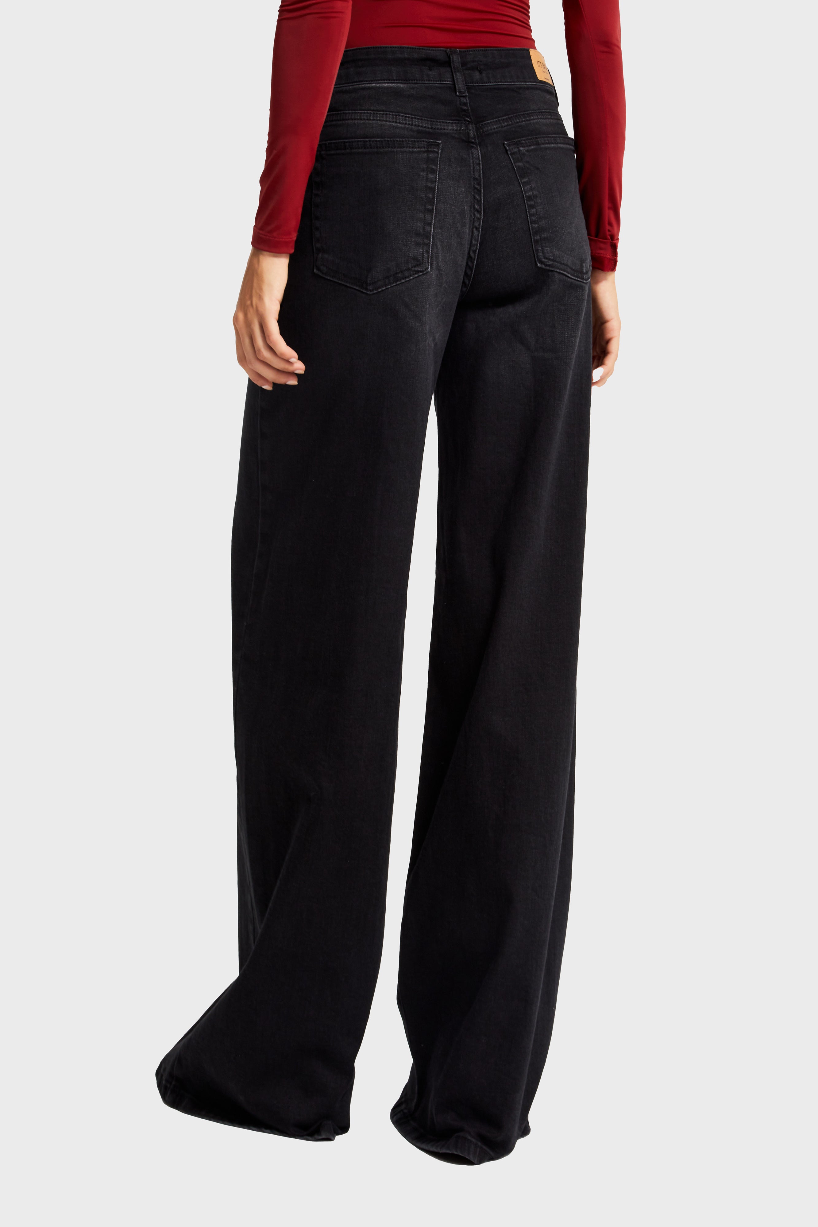 Kadın Füme Renk 2w5-1 LYL36 Palazzo Fit Likralı Esnek Kumaş İç Boy 83cm Denim Jean