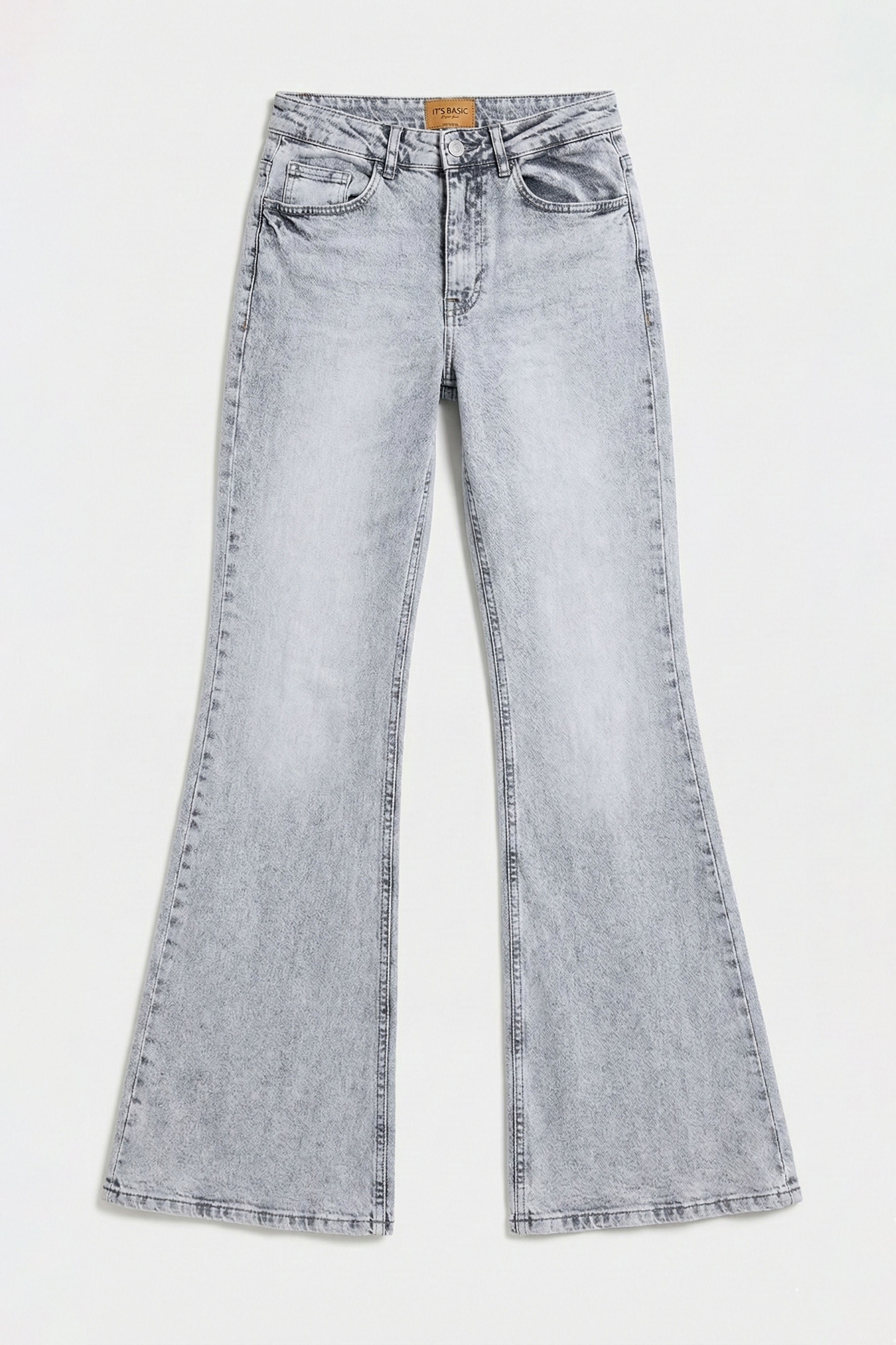 Kadın Gri 4s6-12 Flare Fit Komfort Kumaş Denim Jean