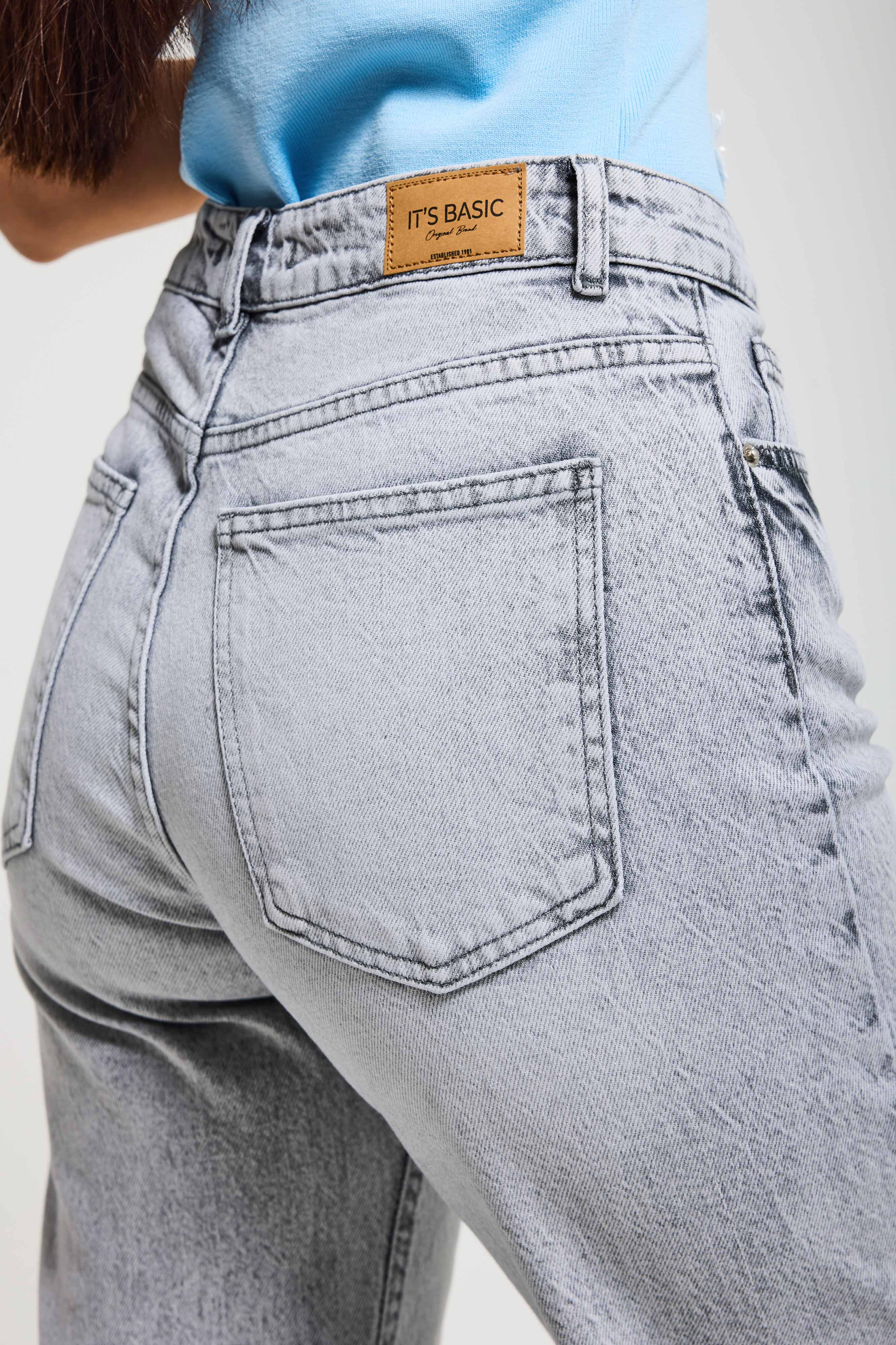 Kadın Gri 4s6-12 Flare Fit Komfort Kumaş Denim Jean