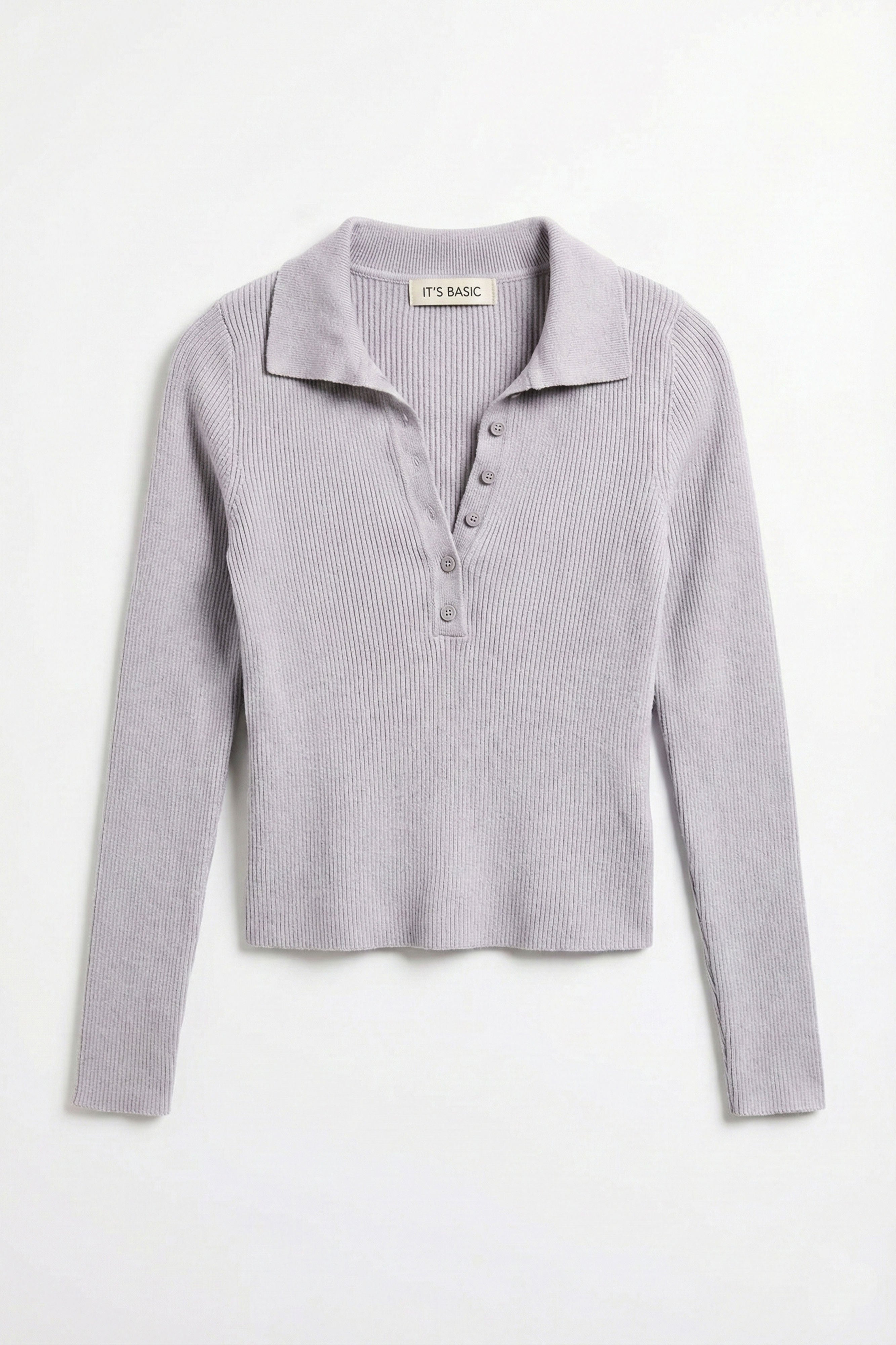 Kadın Gri Renk w5-12 Polo Yaka Viskon Esnek Kumaş Triko