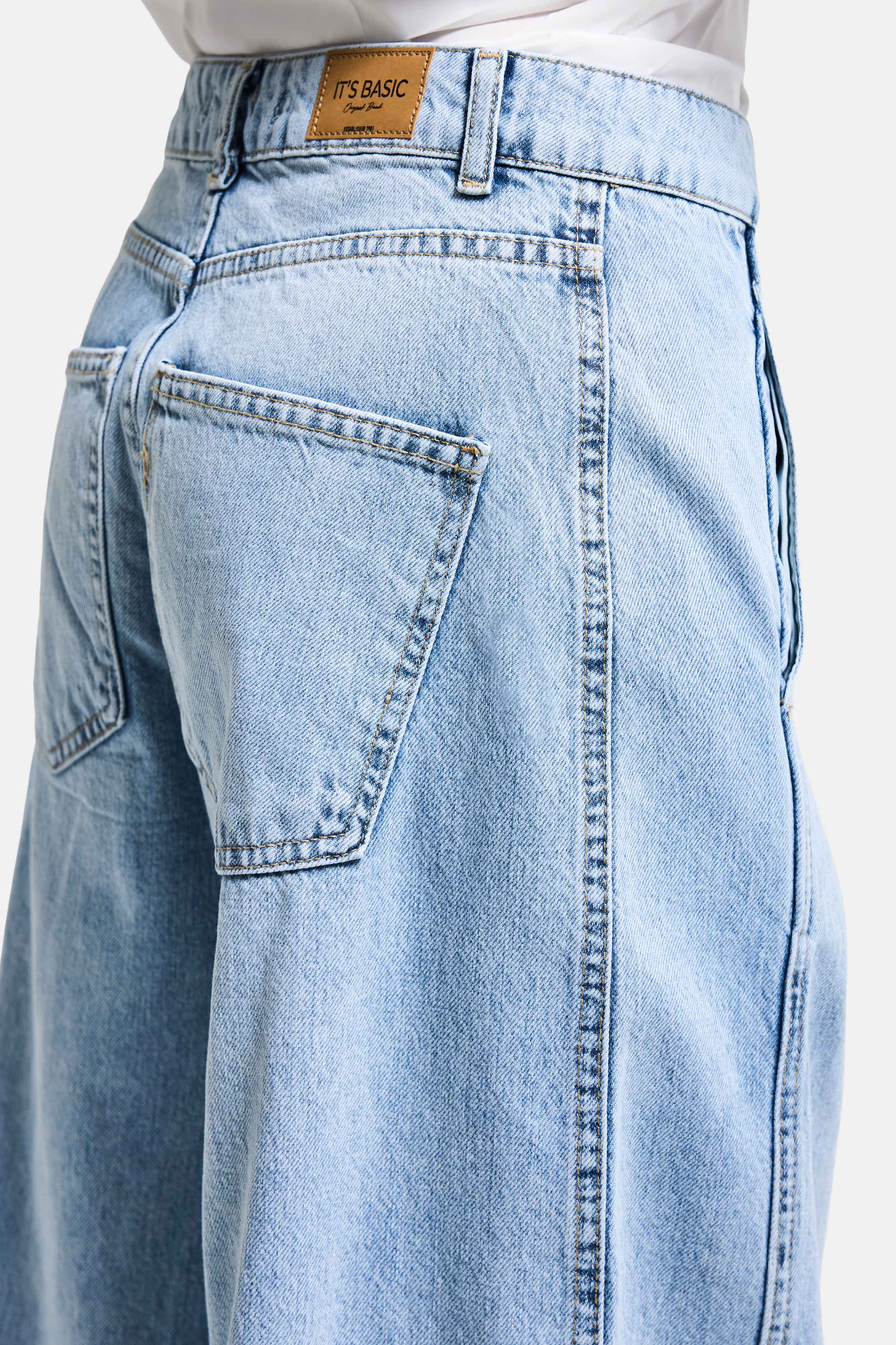 Kadın Ice 4s6-3 Barrel Yüksek Bel Fit Süper Bol Kesim Kemer Detaylı Tasarım Denim Jean