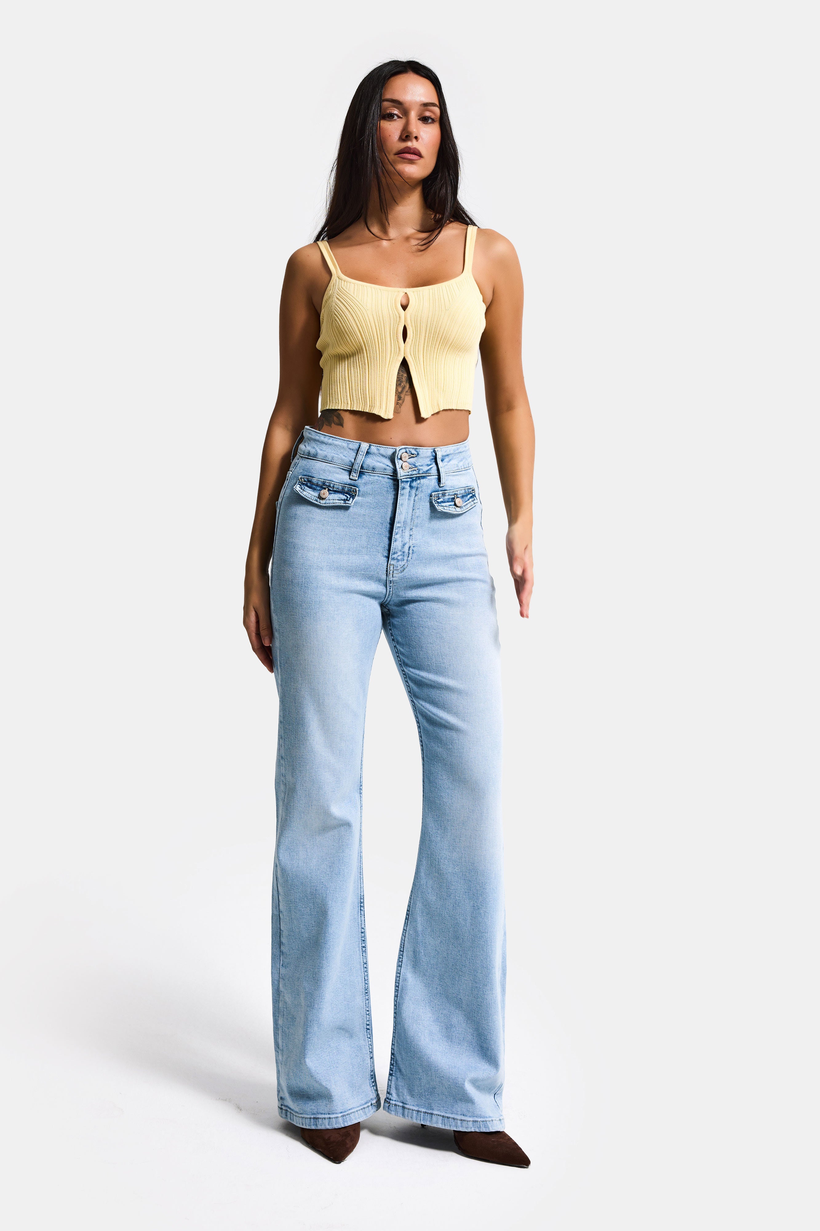Kadın Ice 4s6-3 Flare Fit High Waist Esnek Kumaş Denim Jean