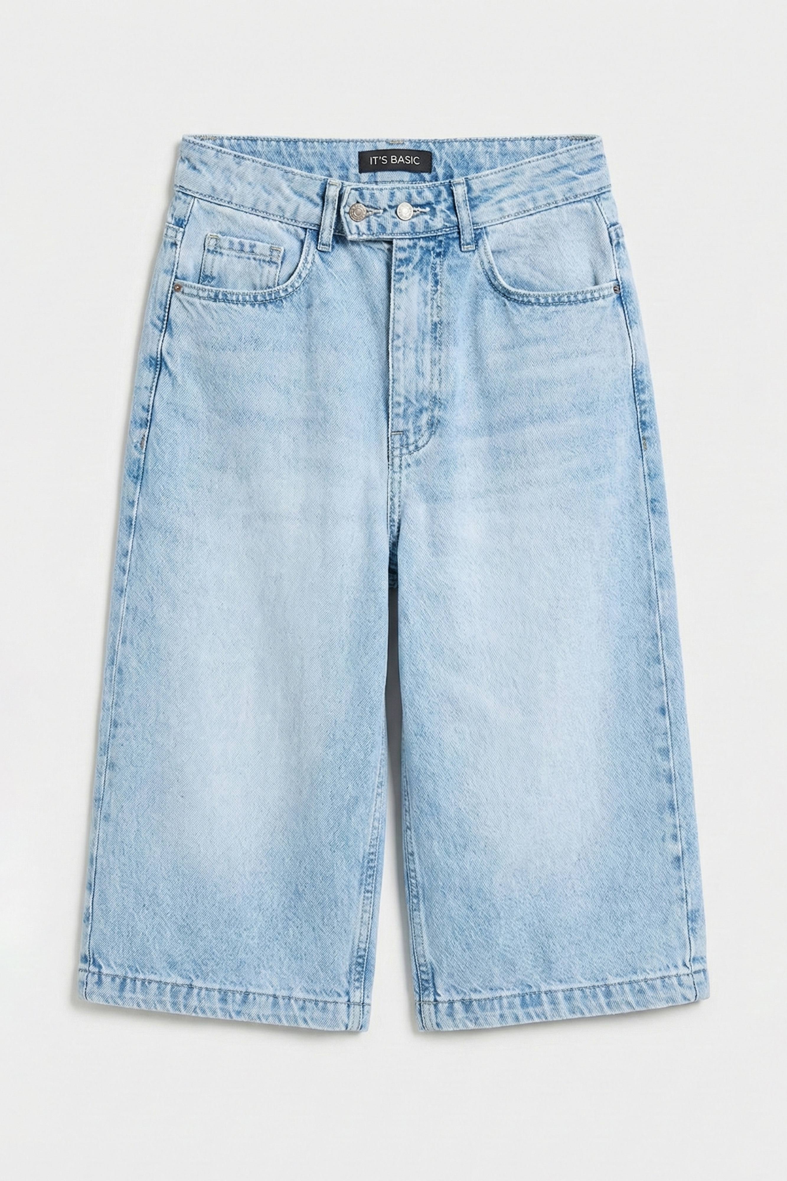 Kadın Ice 4s6-3 Maxi Boy Bermuda Kemer Detaylı Denim Şort