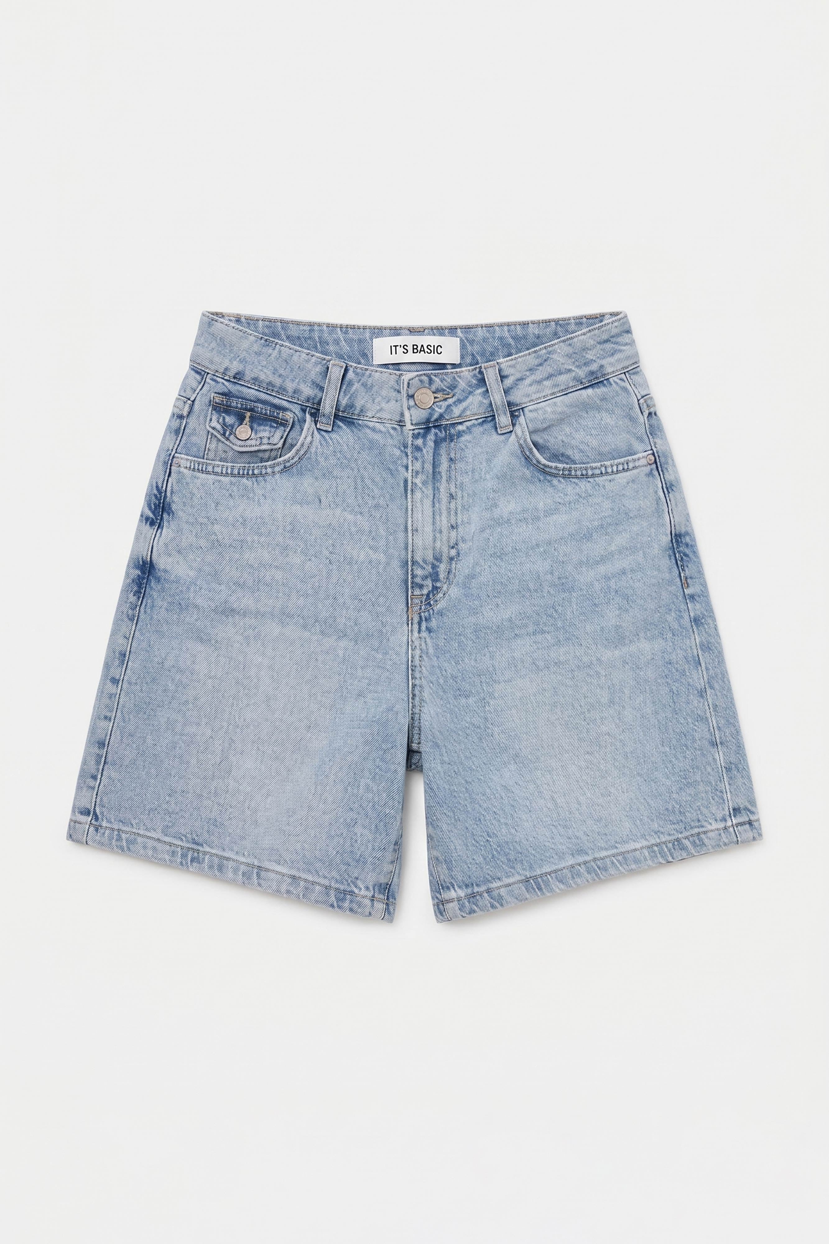 Kadın Ice 4s6-3 Relax Fit Midi Boy Esnek Kumaş Denim Şort