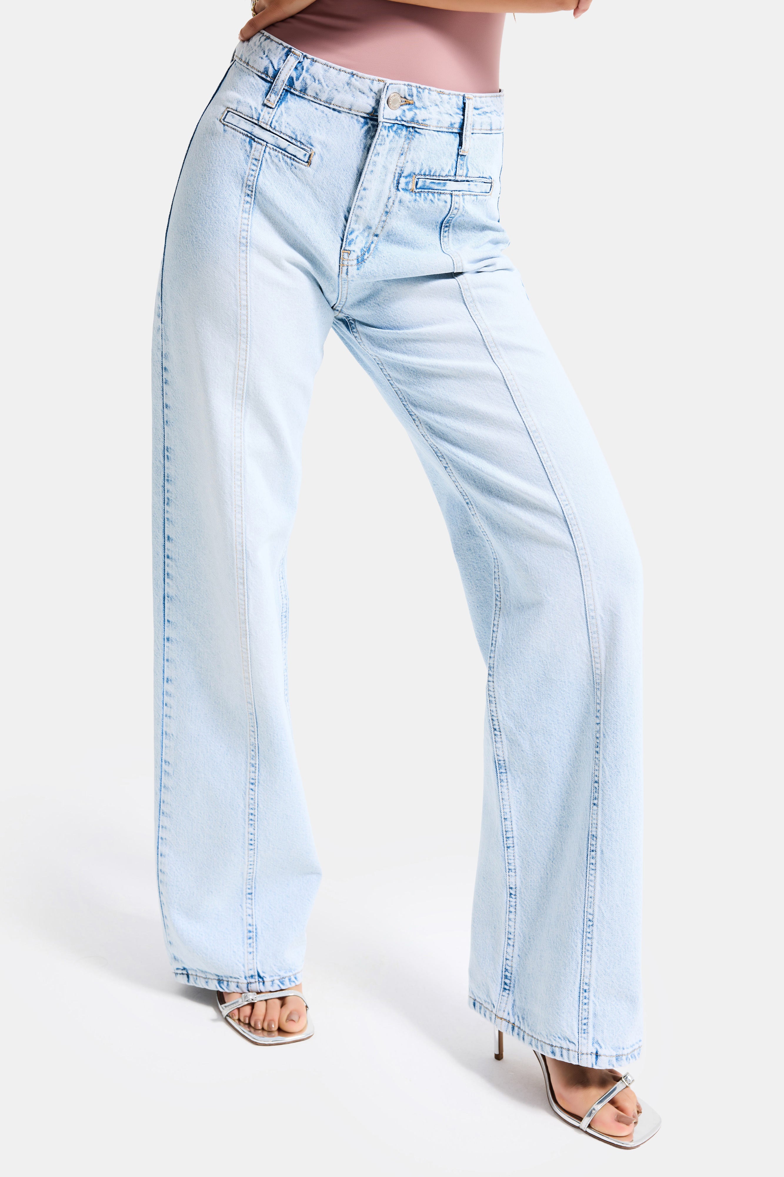Kadın Ice 4s6-3 Straight Fit Cep Yıldız Detaylı Özel Tasarım Denim Jean