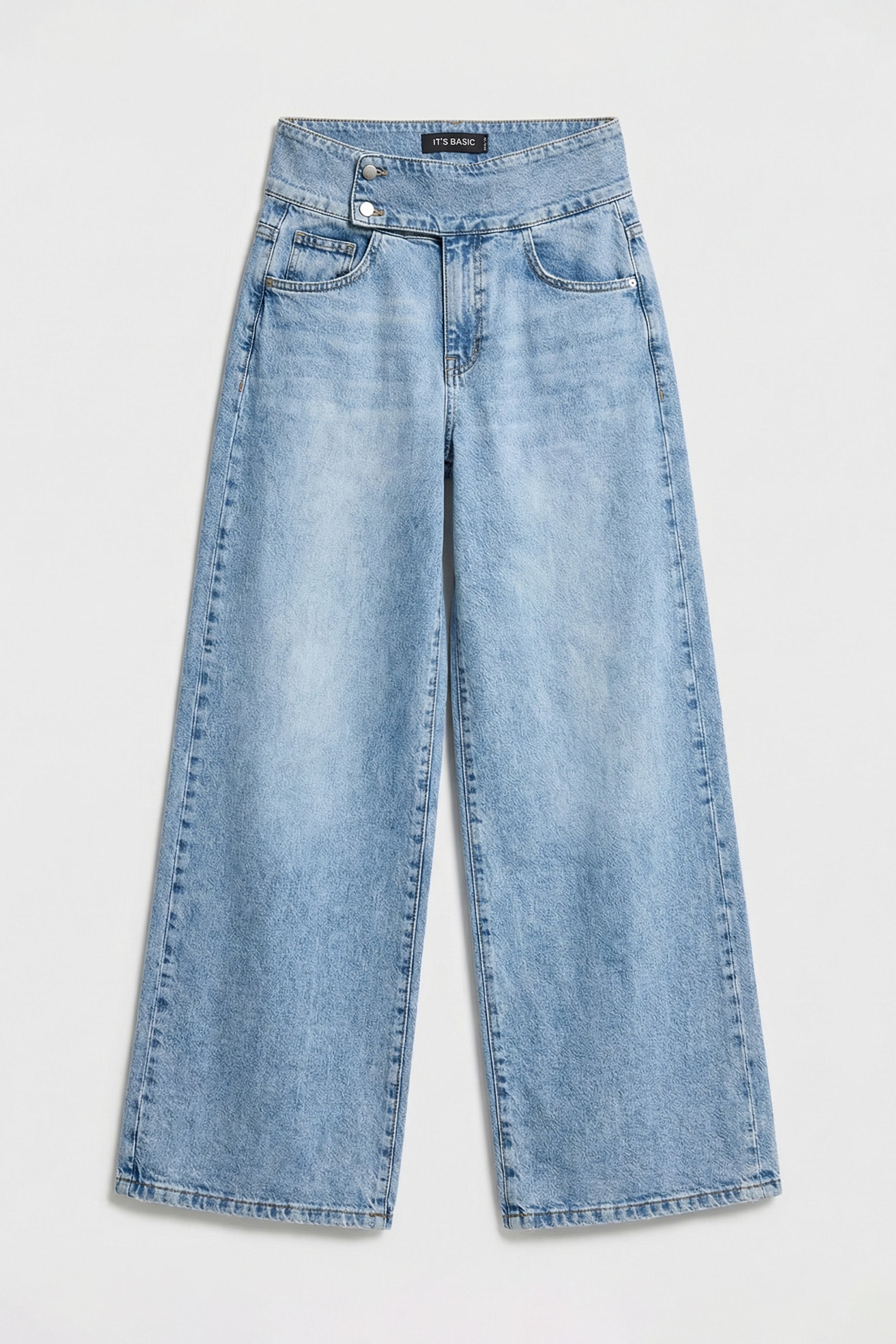 Kadın Ice 4s6-3 Süper Palazzo Kemer Detaylı Komfort Kumaş Denim Jean