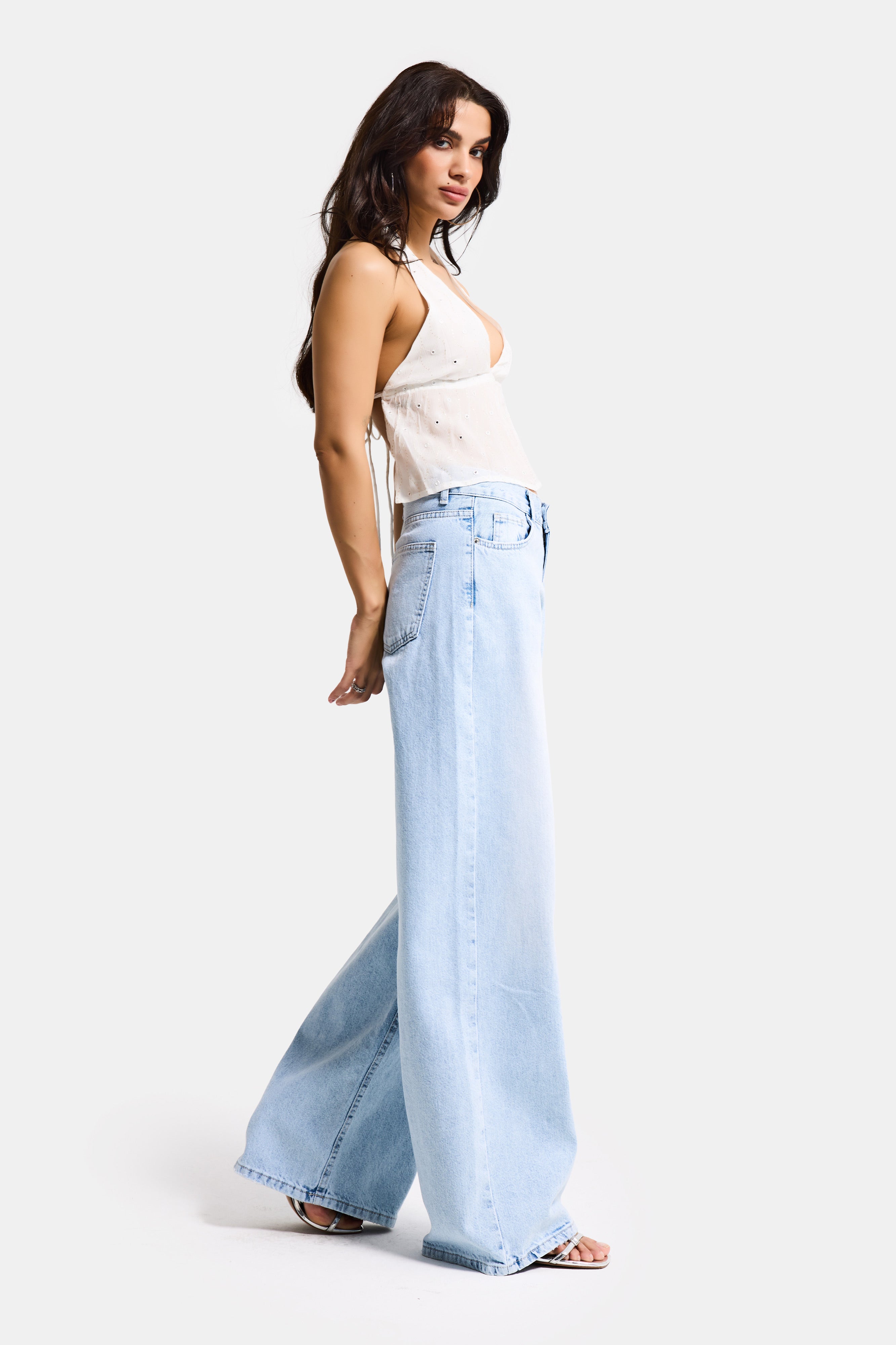 Kadın Ice 4s6-3 Wide Leg Barrel Fit %100 Koton Denim Jean