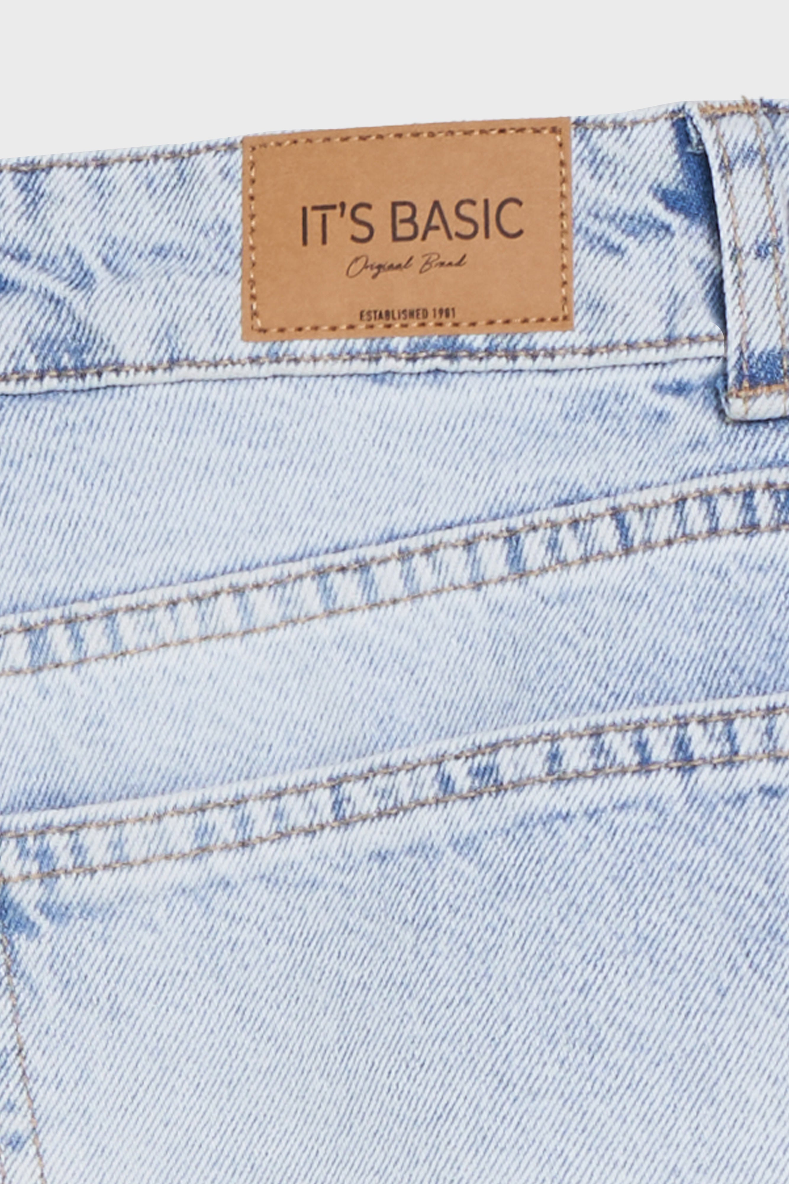 Dames Ice Denim kleur 4s5-3 maxi lengte gestreept kant gedetailleerd 100% katoen ontwerp lange Bermuda shorts