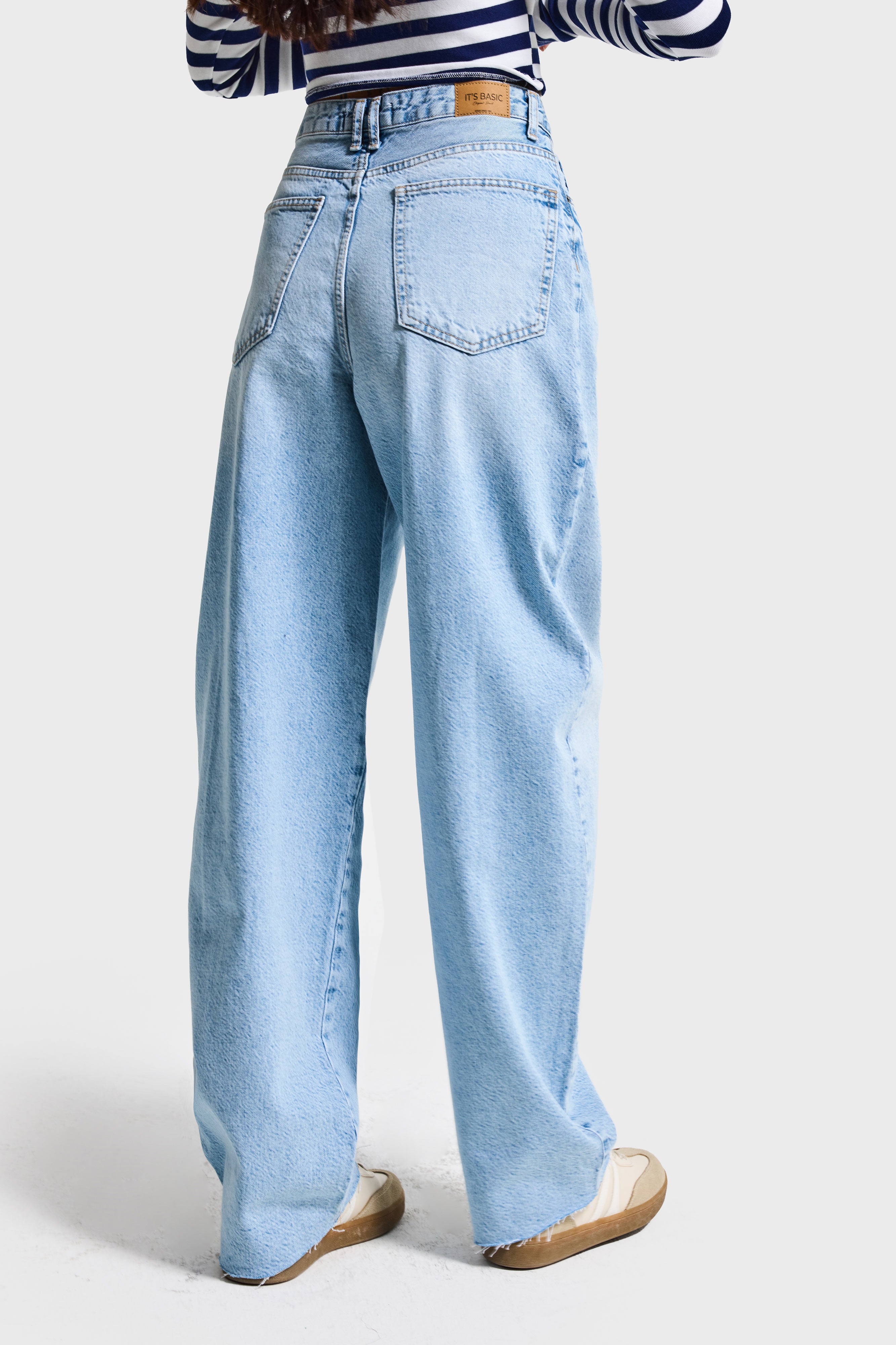 Kadın Ice Renk 4s6-27 Regular Fit Yüksek Bel %100 Koton Rahat Kesim Denim Jean