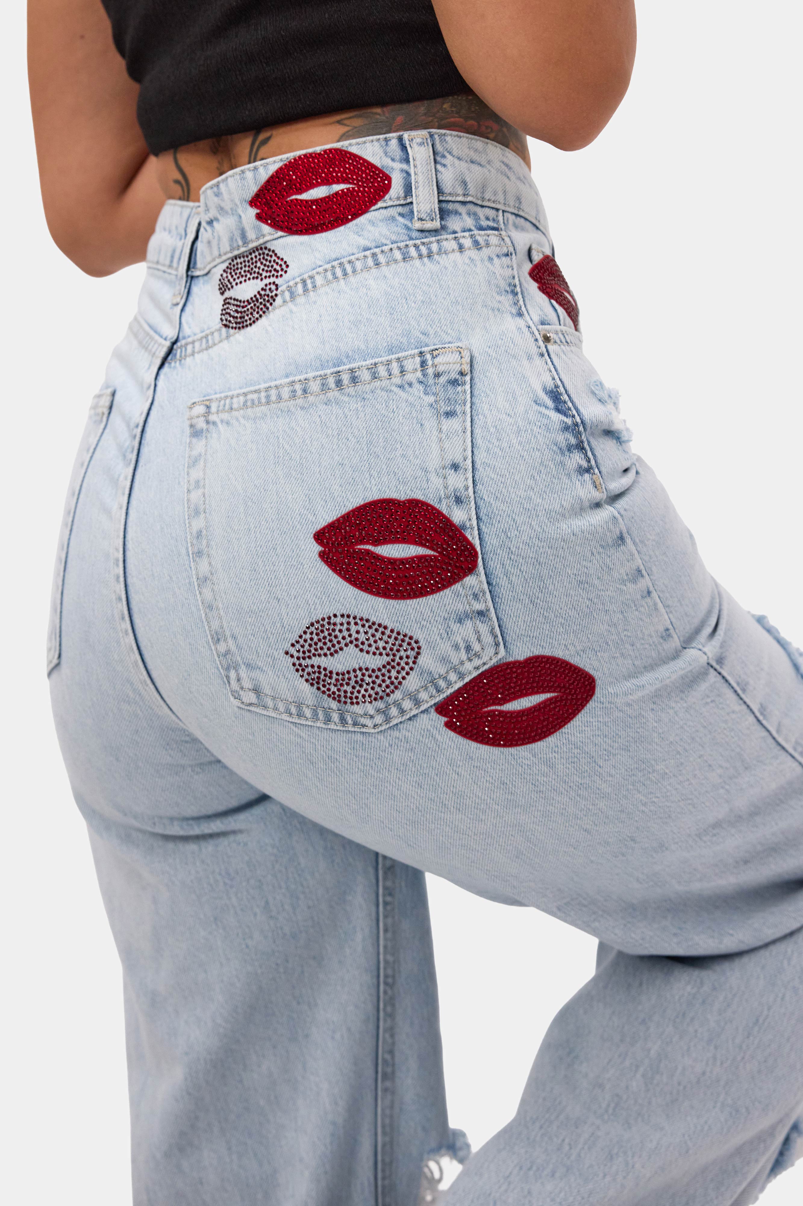 Kadın Ice T-12s6-3 Straight Fit Özel Tasarım Denim Jean
