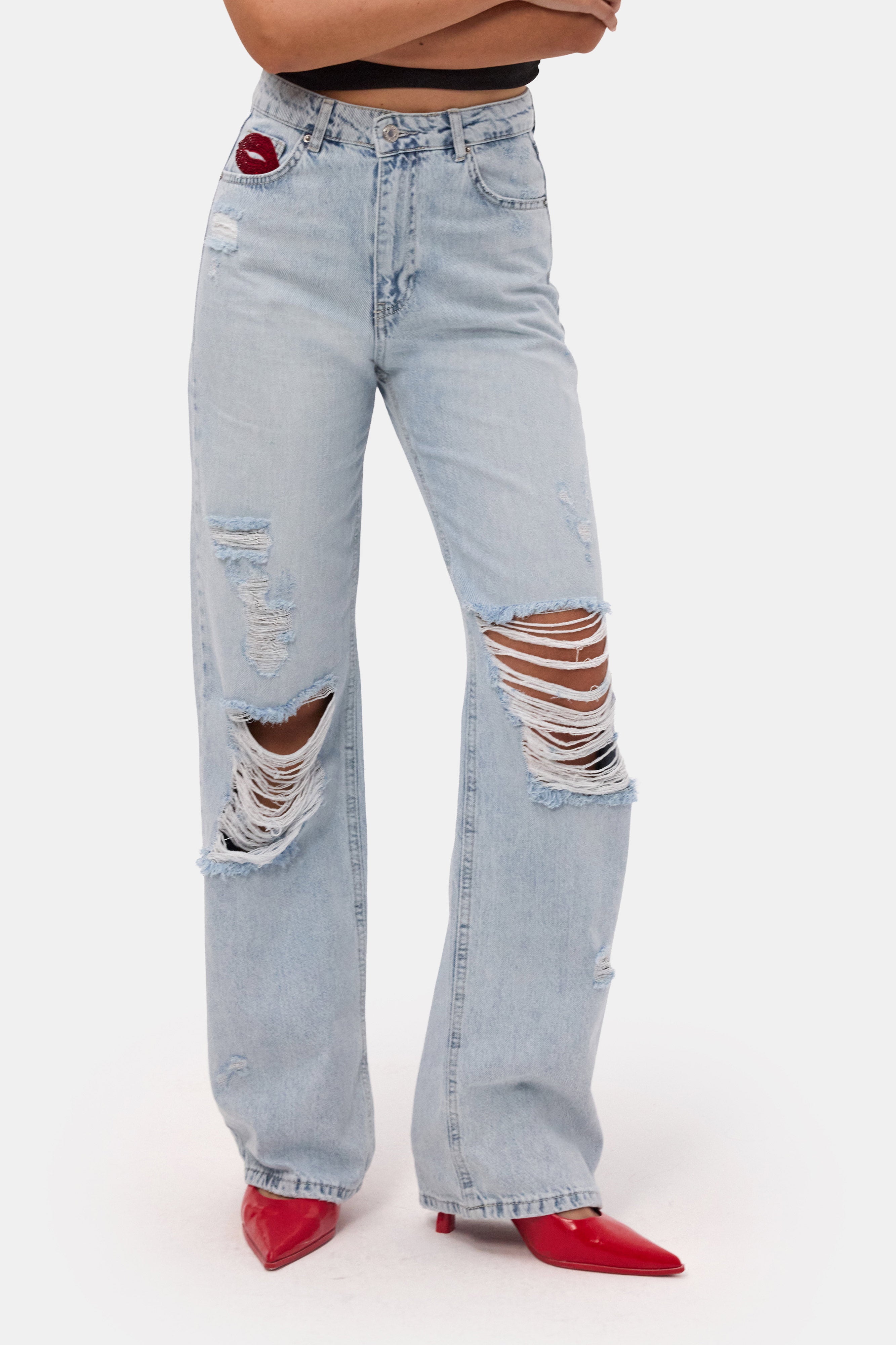 Kadın Ice T-12s6-3 Straight Fit Özel Tasarım Denim Jean