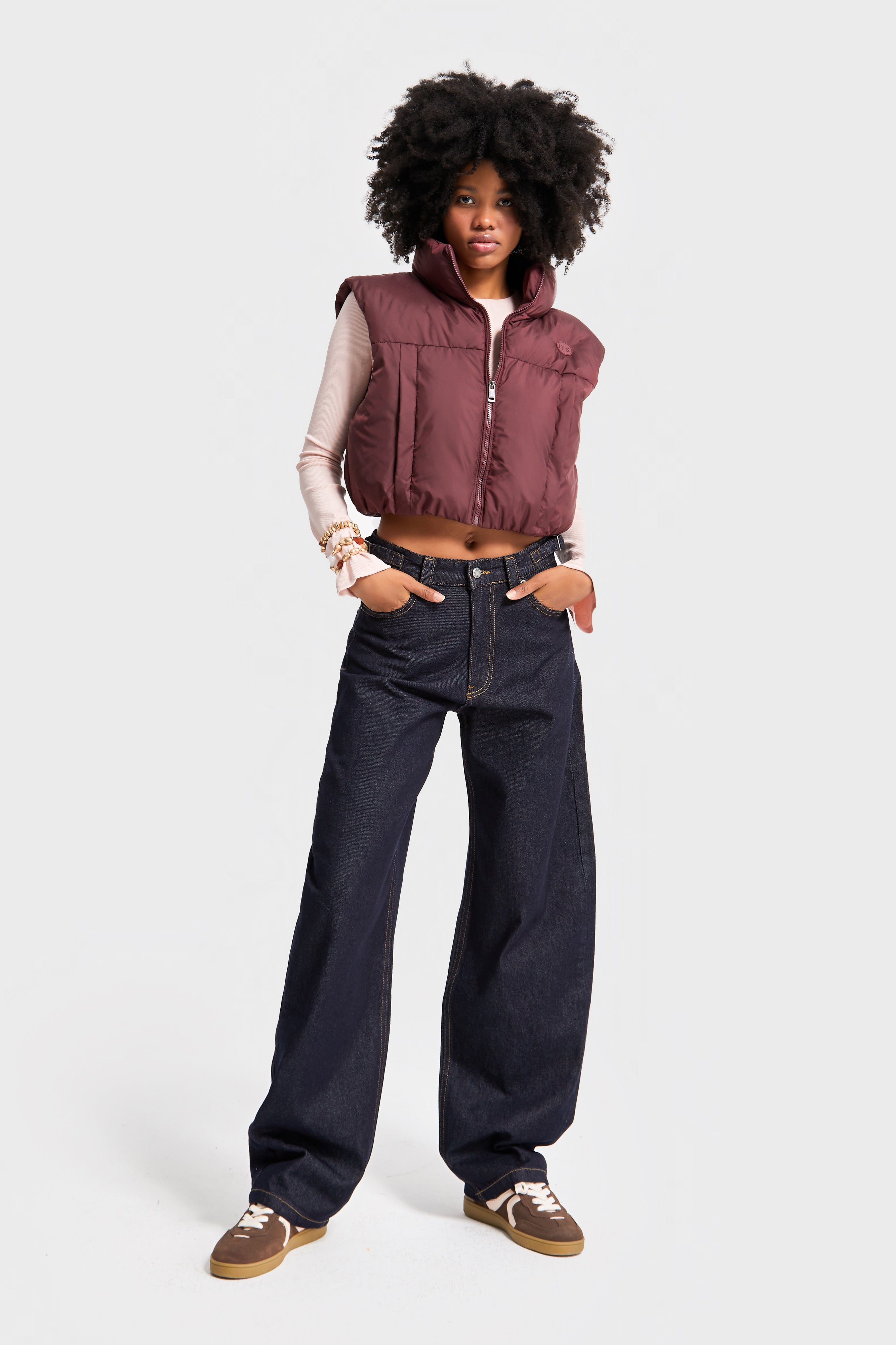 Kadın İndigo Renk Lotus 7w5-50 Baggy Fit İç Boy 83cm Kemer Detaylı %100 Koton Denim Jean