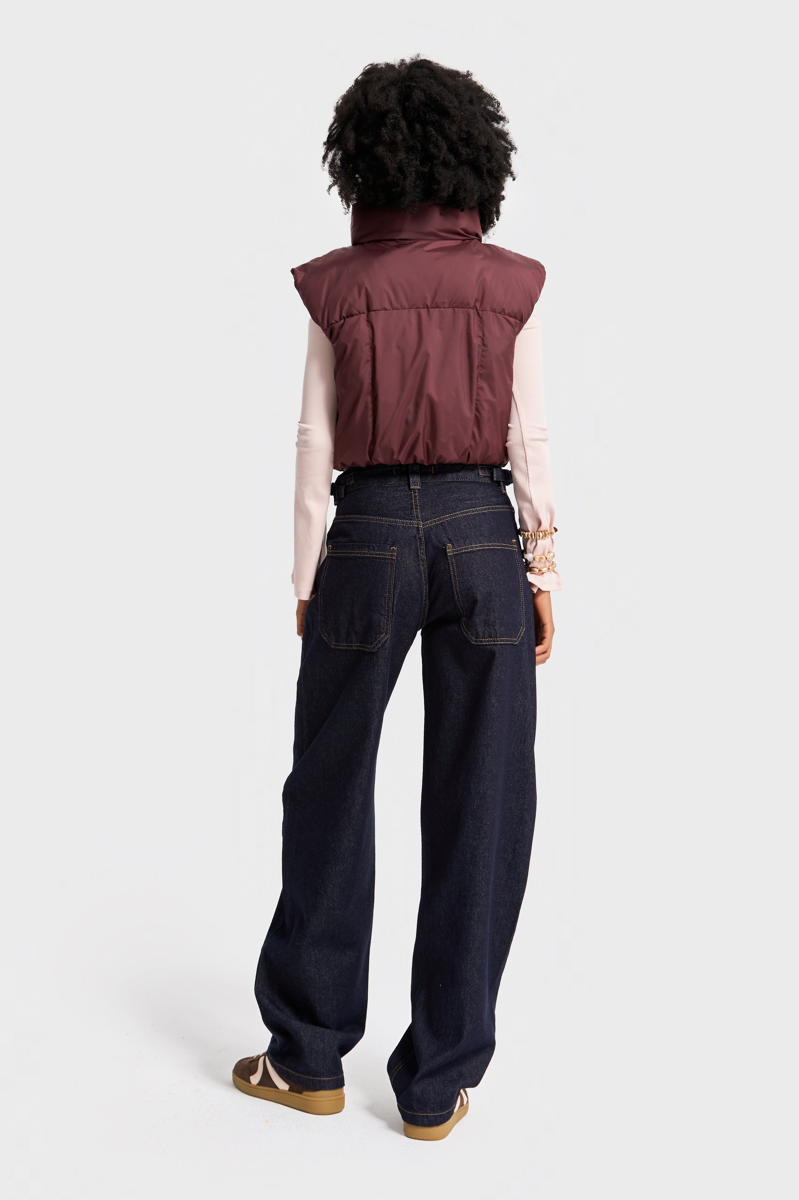 Kadın İndigo Renk Lotus 7w5-50 Baggy Fit İç Boy 83cm Kemer Detaylı %100 Koton Denim Jean