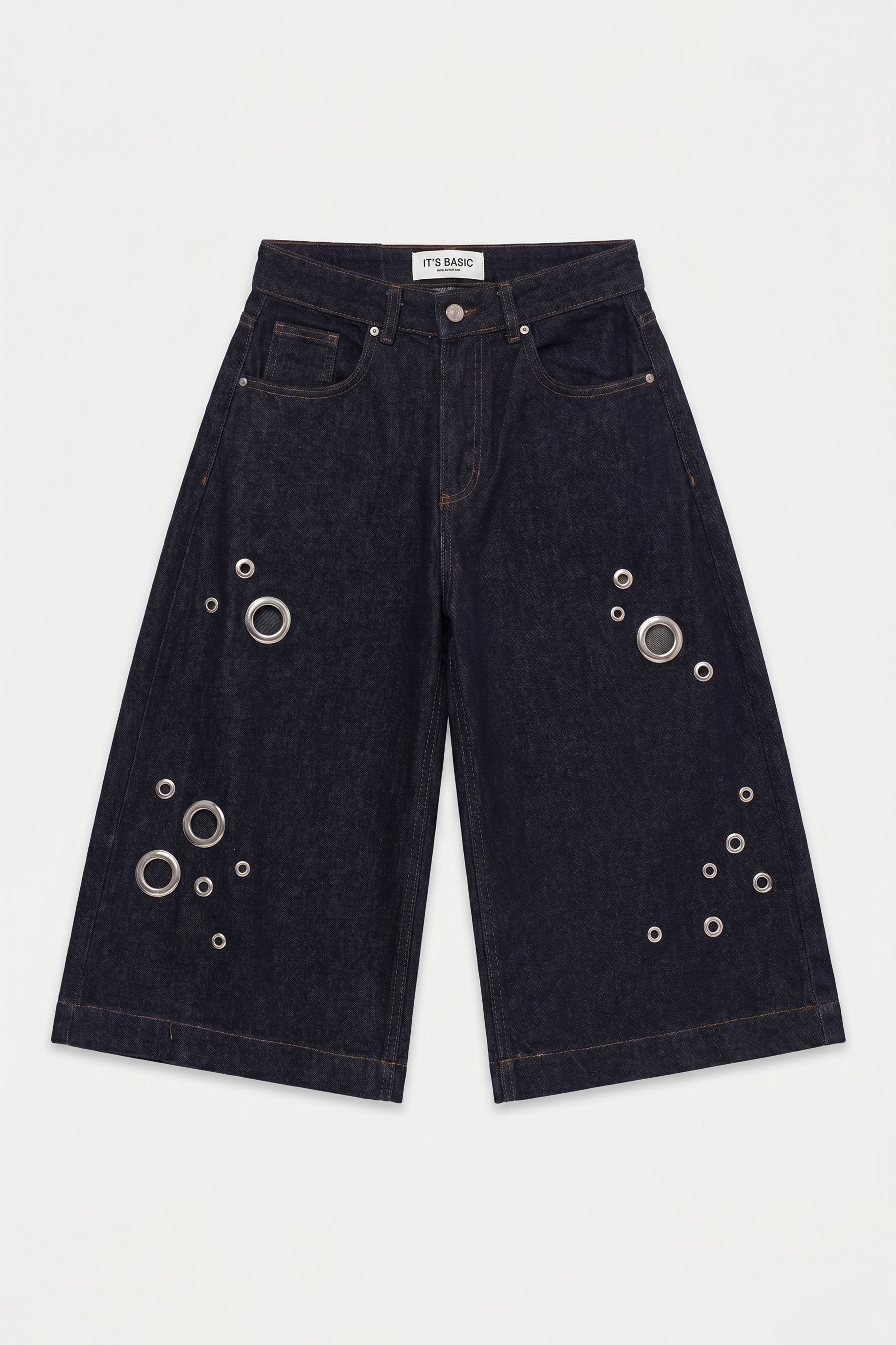 Kadın İndigo Selvedge 7s6-50 Maxi Boy Tasarım Bermuda Şort