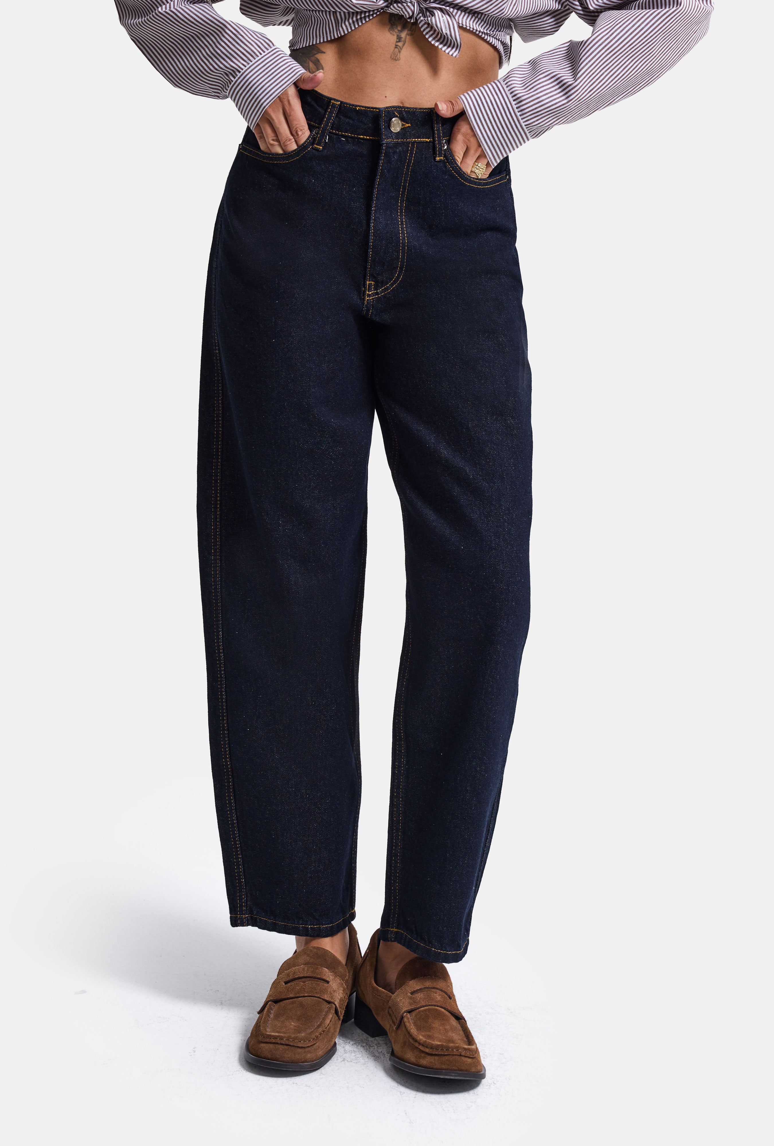 Kadın İndigo Selvedge 7w6-50 Relax Mood T33 Denim Jean