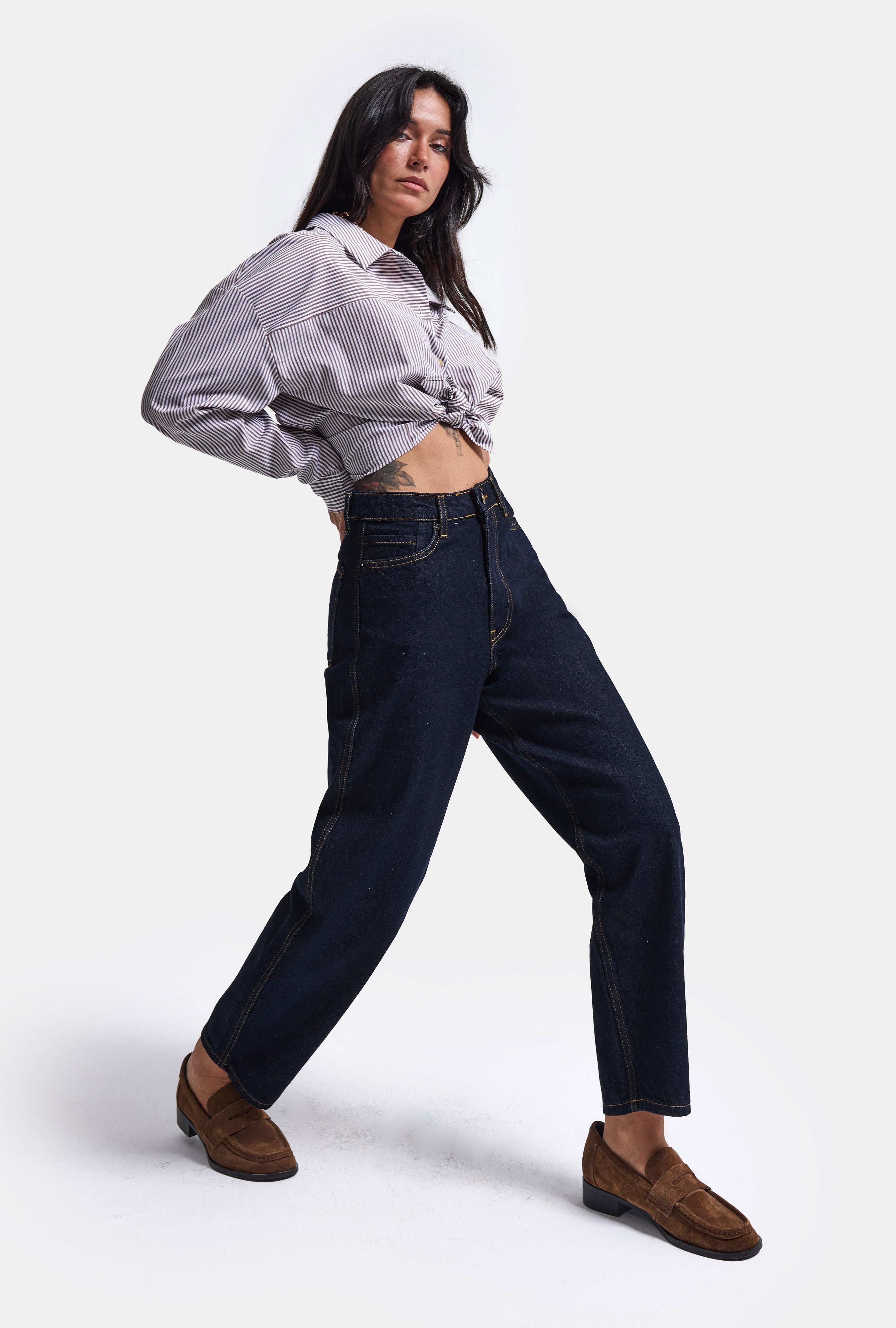 Kadın İndigo Selvedge 7w6-50 Relax Mood T33 Denim Jean