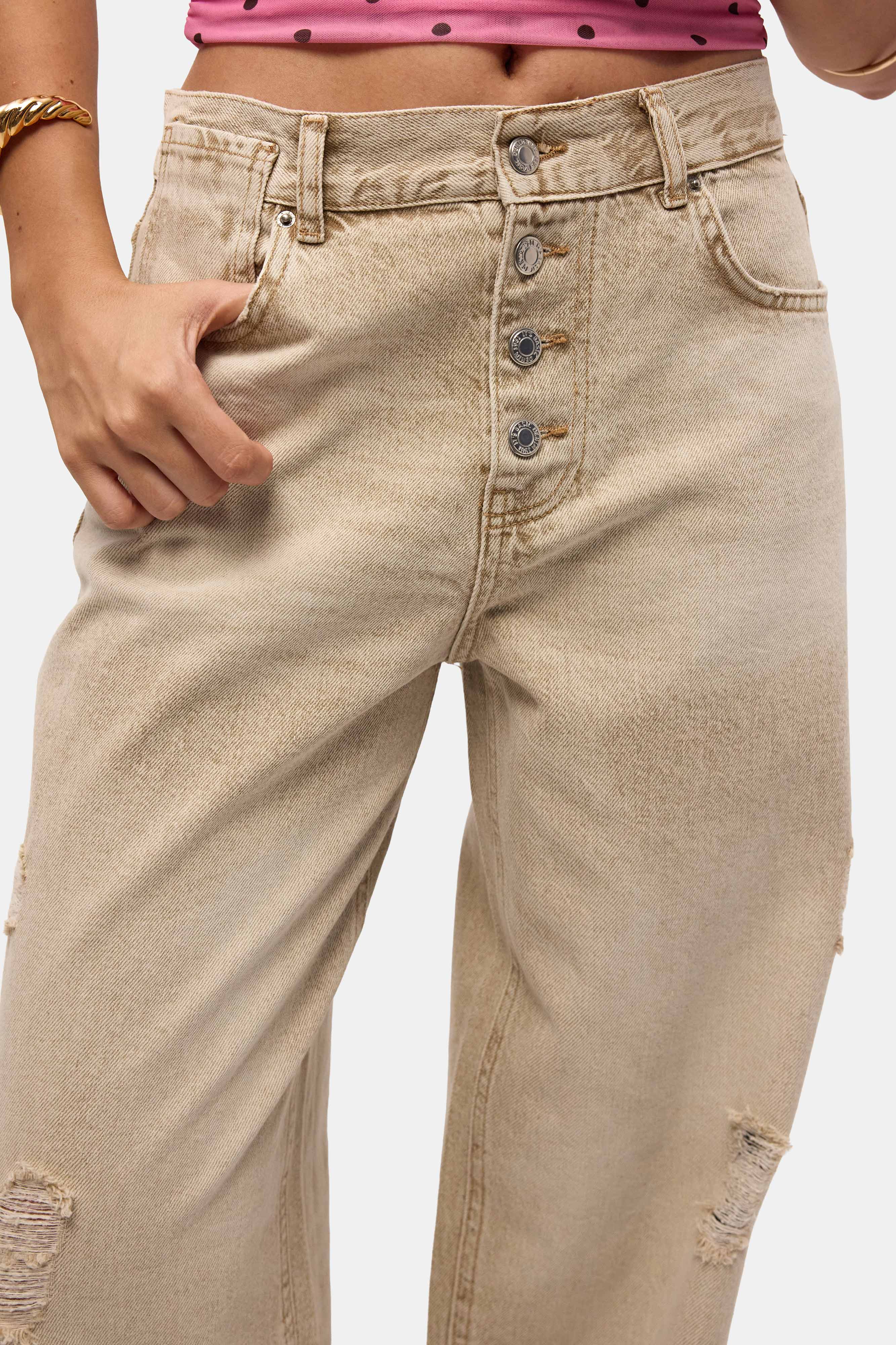 Kadın Taş 12s6-76 Loose Baggy Fit Denim Jean