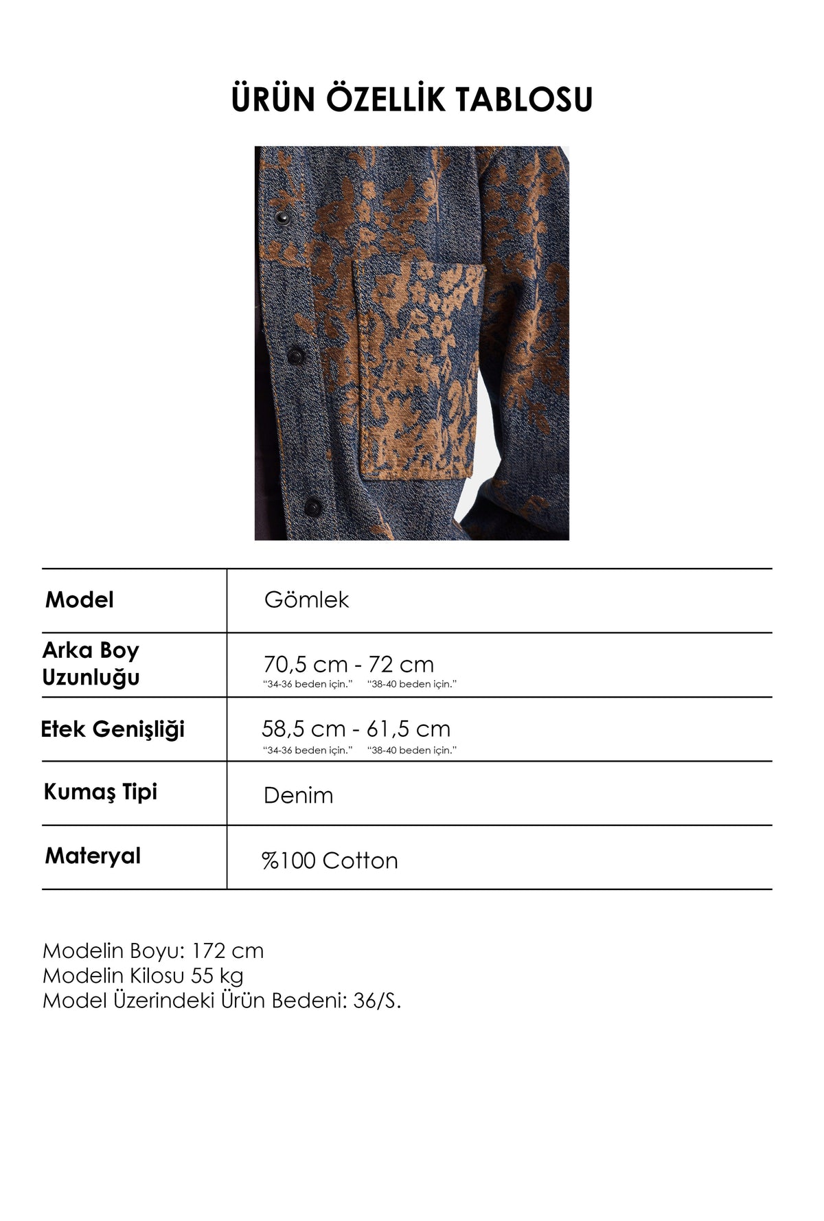 Kadın Kahve Kot 1w6-202 Oversize Özel Kumaş Tasarım Denim Ceket Gömlek