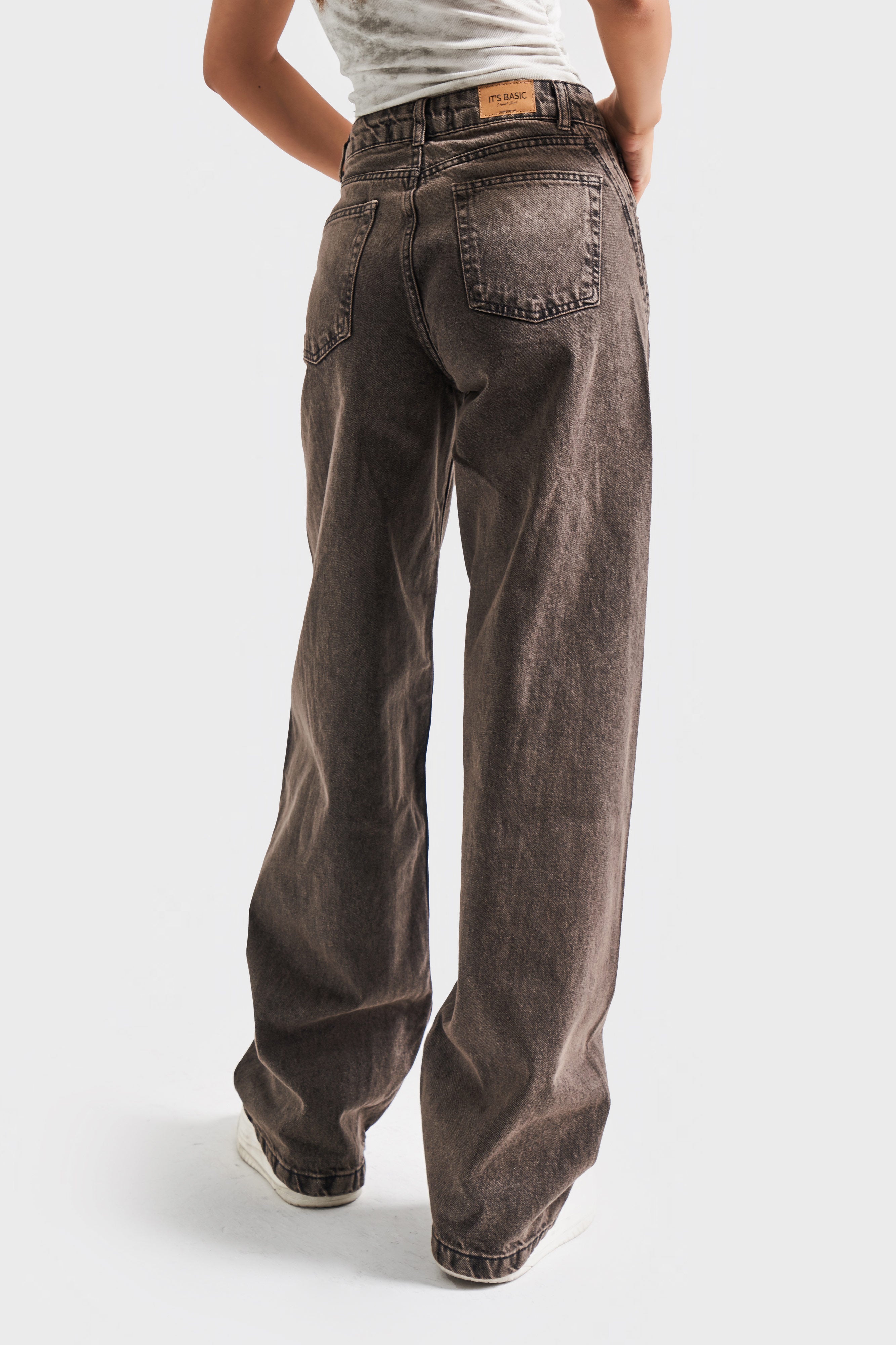 Women's Brown Color 2w470 Loose Cut Design Denim