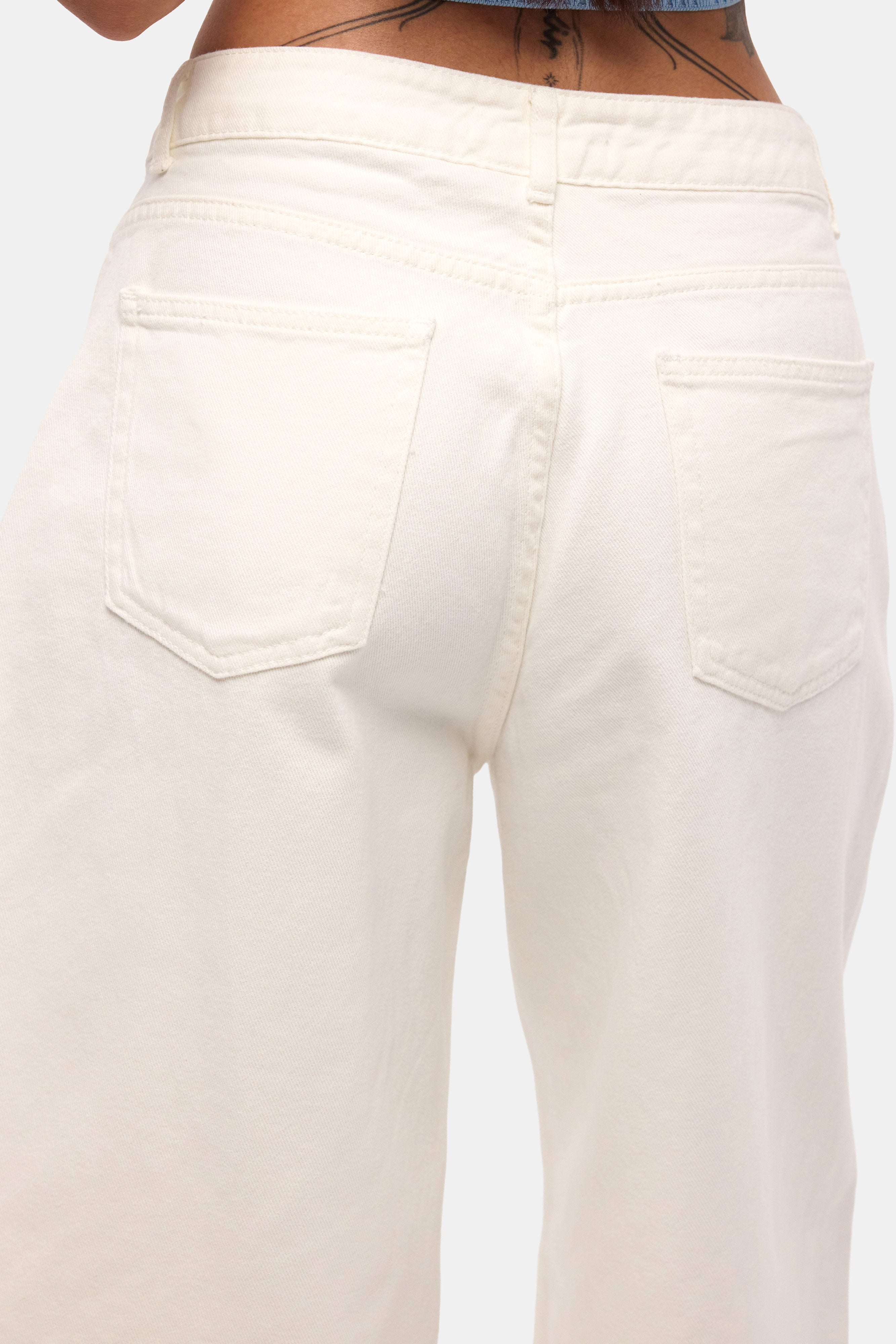Kadın Kırık Beyaz 7s6-101 Maxi Denim Bermuda Şort