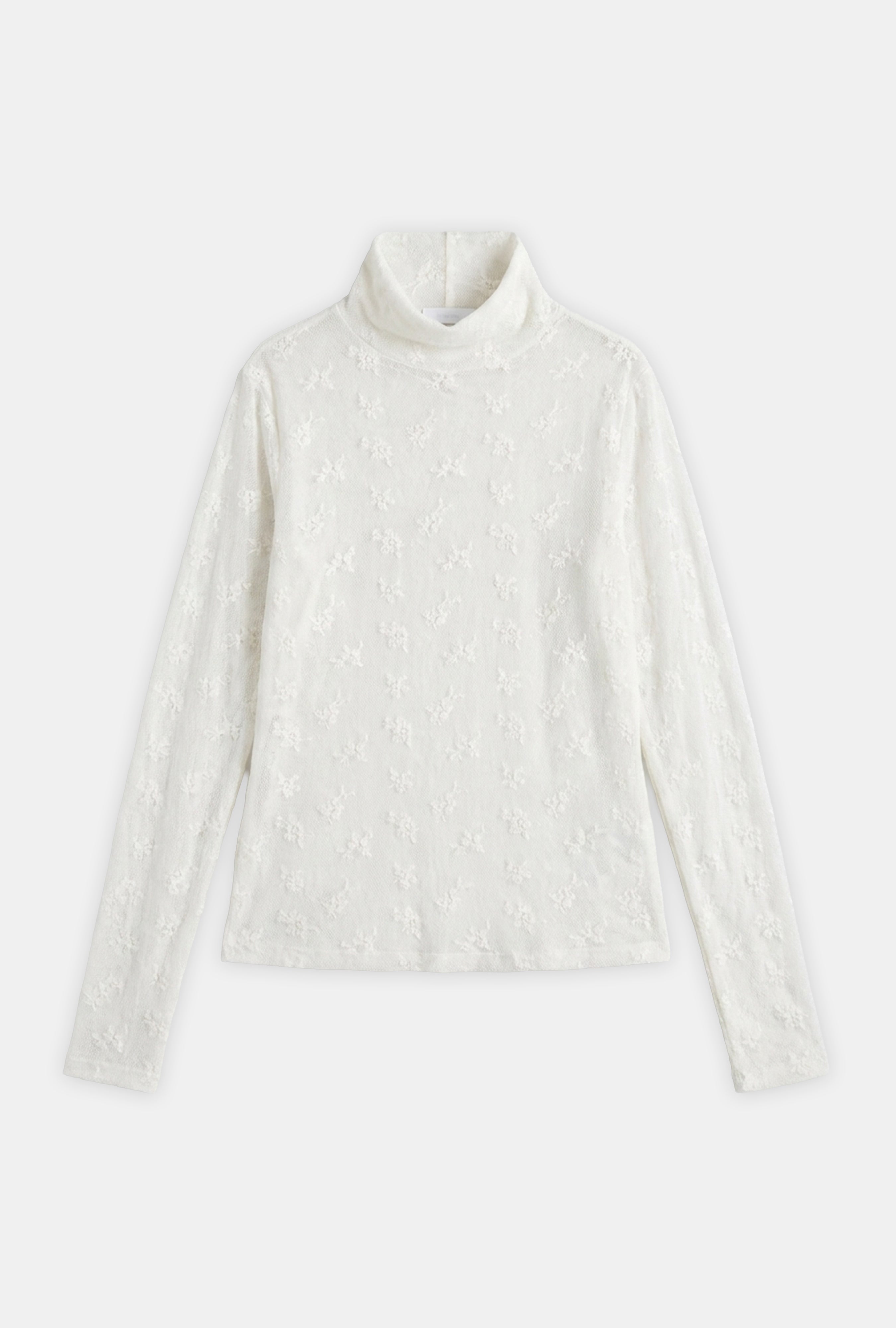 Kadın Kırık Beyaz w6-101 Slim Boğazlı Özel İşlemeli Kumaş Tasarım Bluz