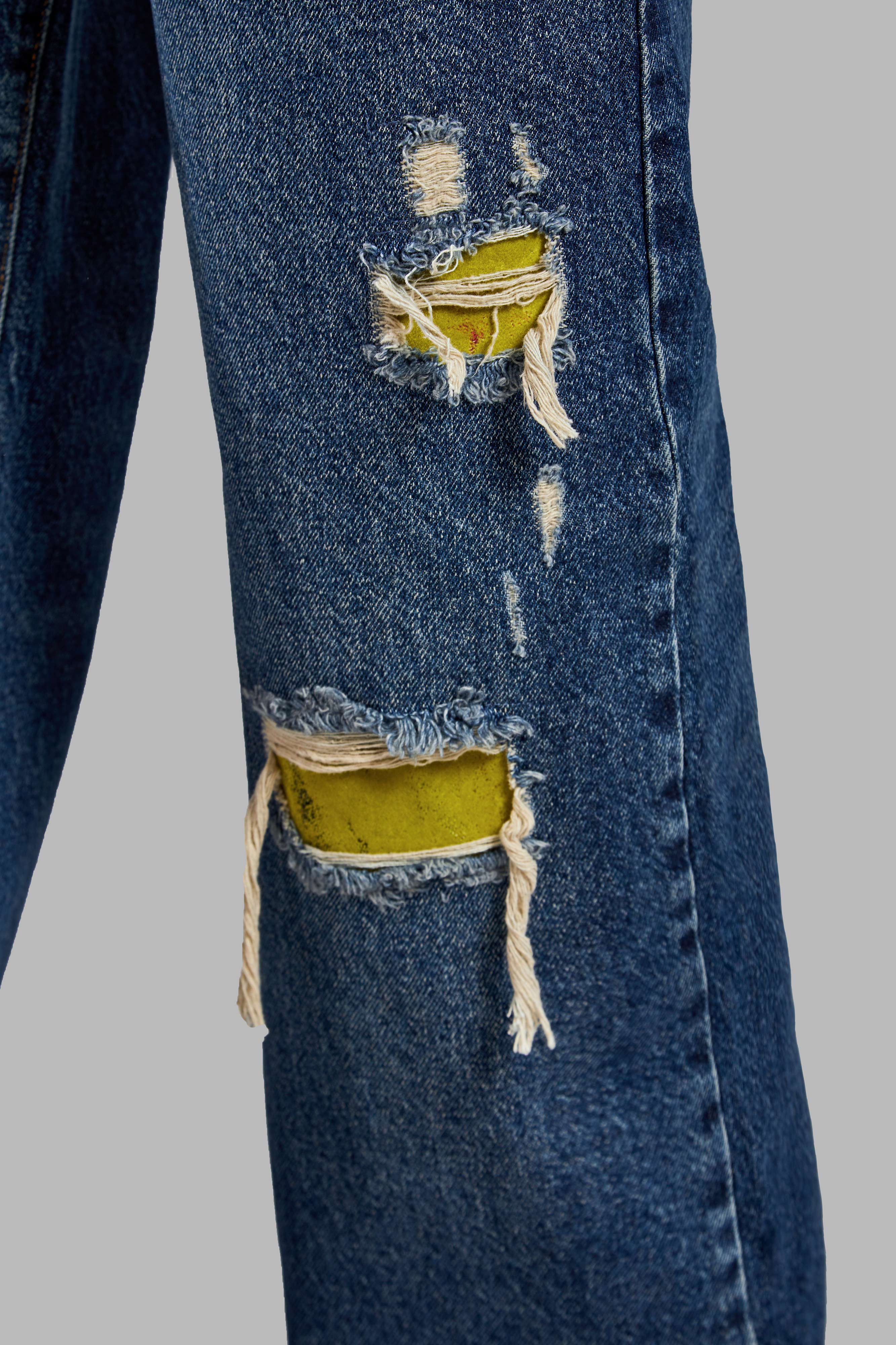 Women's Jeans Color 10W48 Tailored Relax Fit Ethnic Patterned Denim