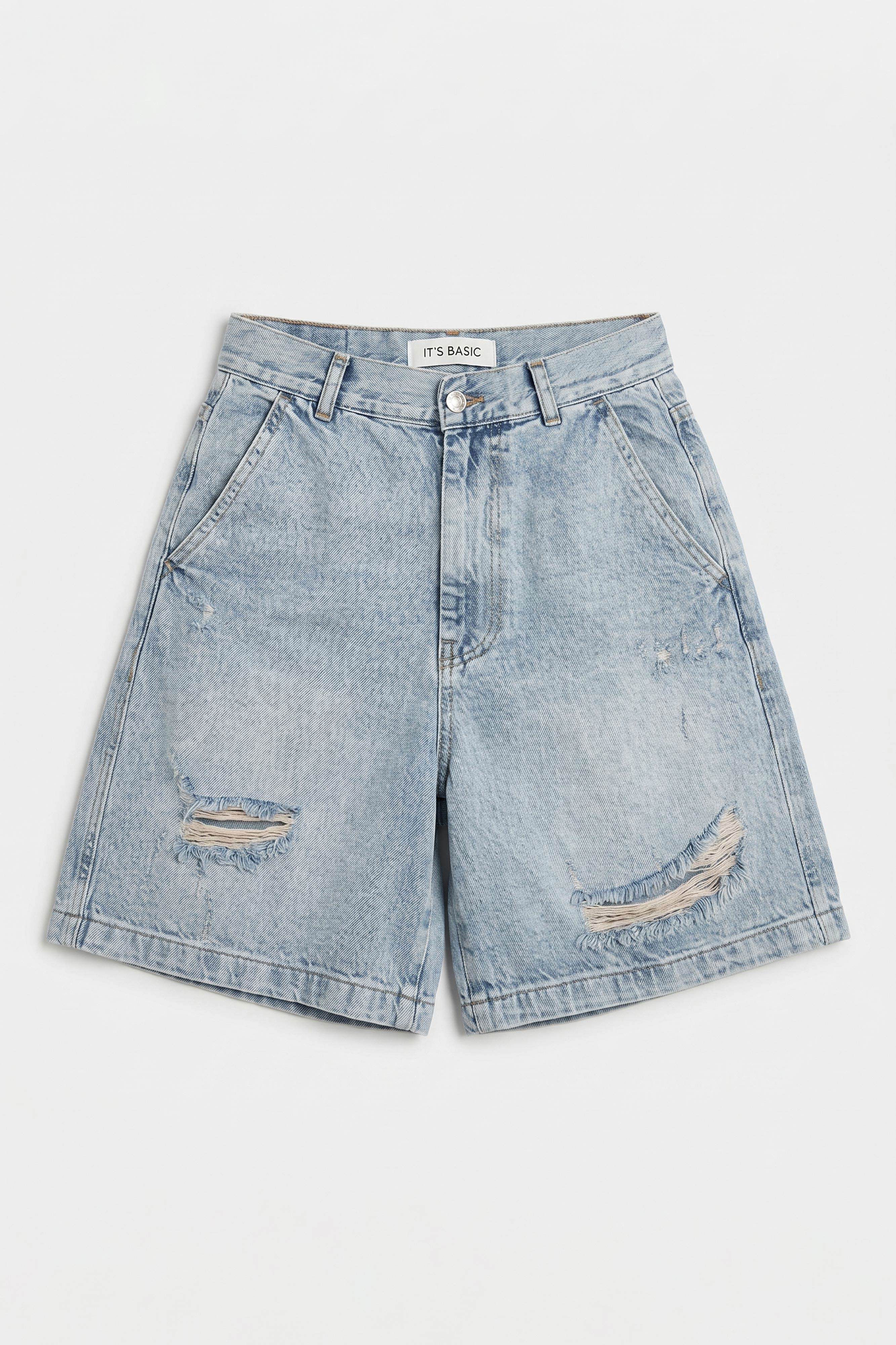 Kadın Kot Rengi 12s6-32 Skater Fit Denim Bermuda Şort