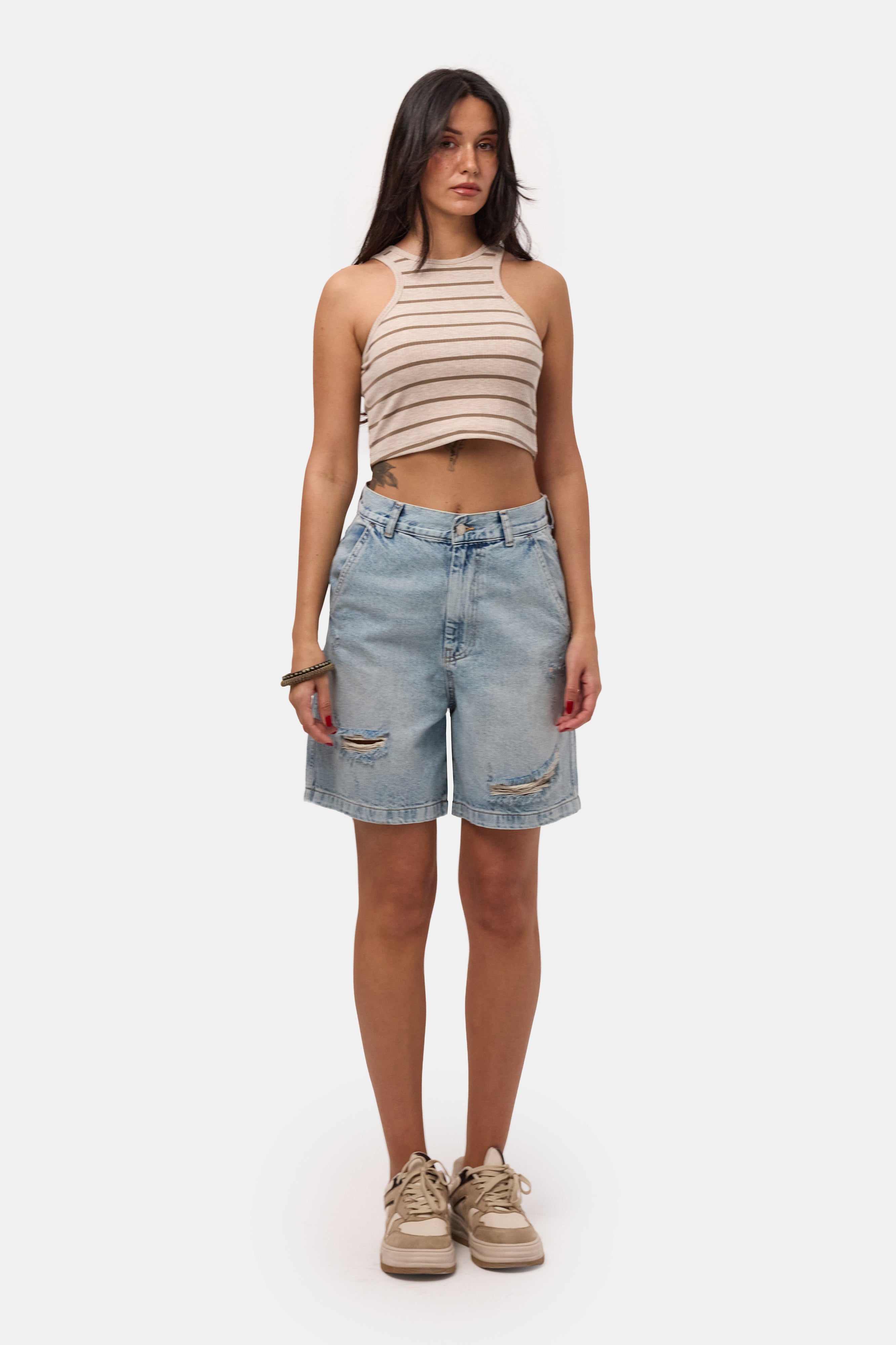 Kadın Kot Rengi 12s6-32 Skater Fit Denim Bermuda Şort