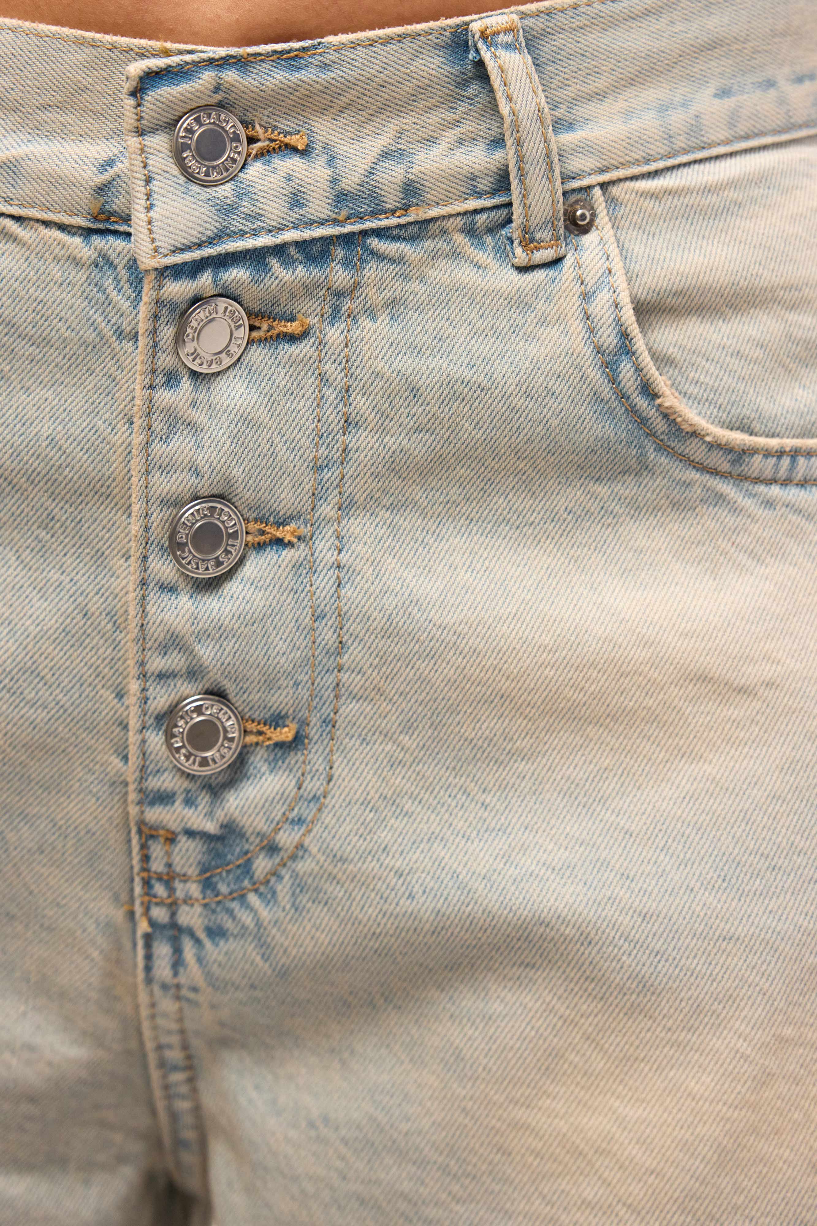 Kadın Kot Rengi 12s6-65 Loose Baggy Fit Denim Jean