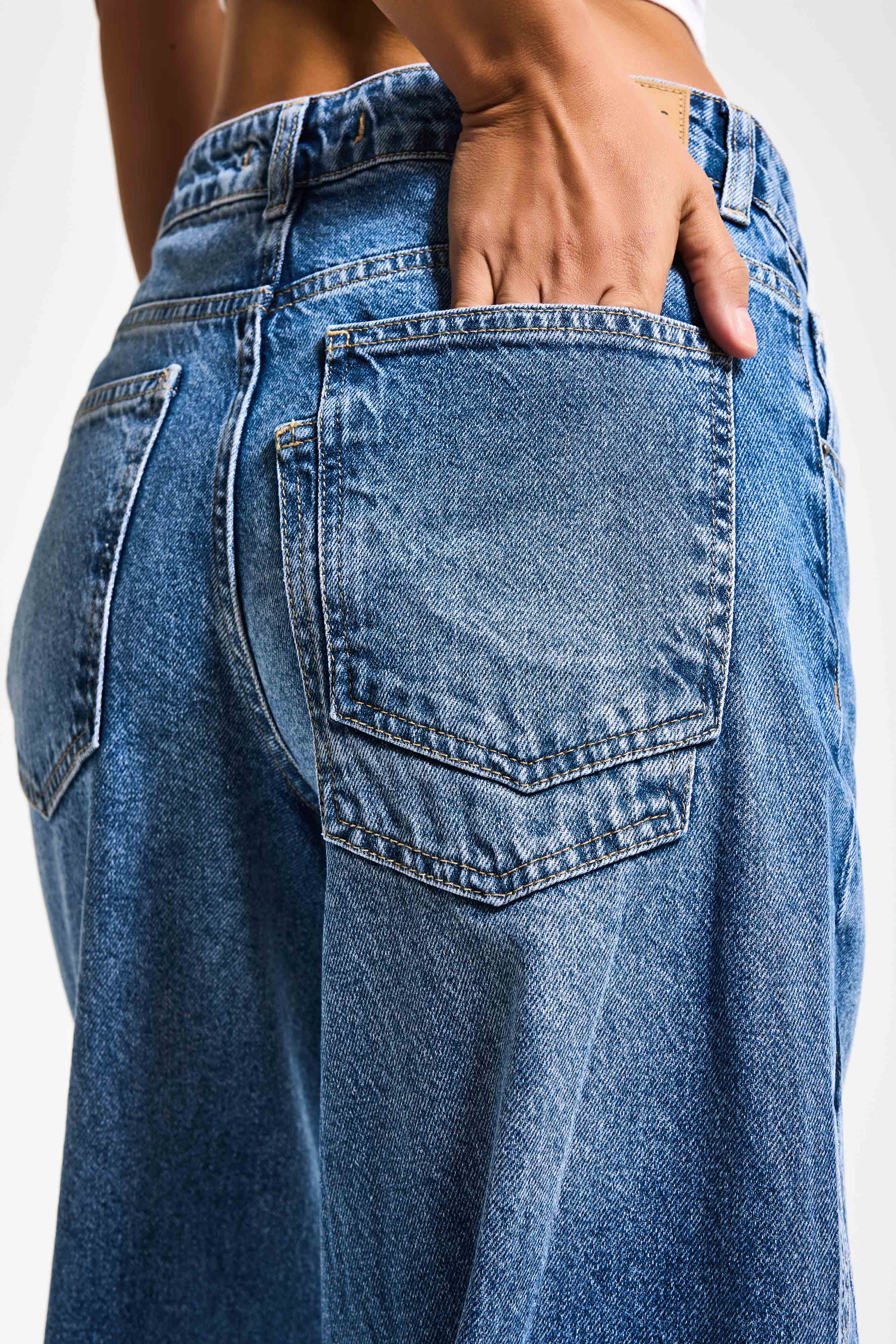 Kadın Kot Rengi 2s6-4 Süper Palazzo %100 Koton Denim Jean