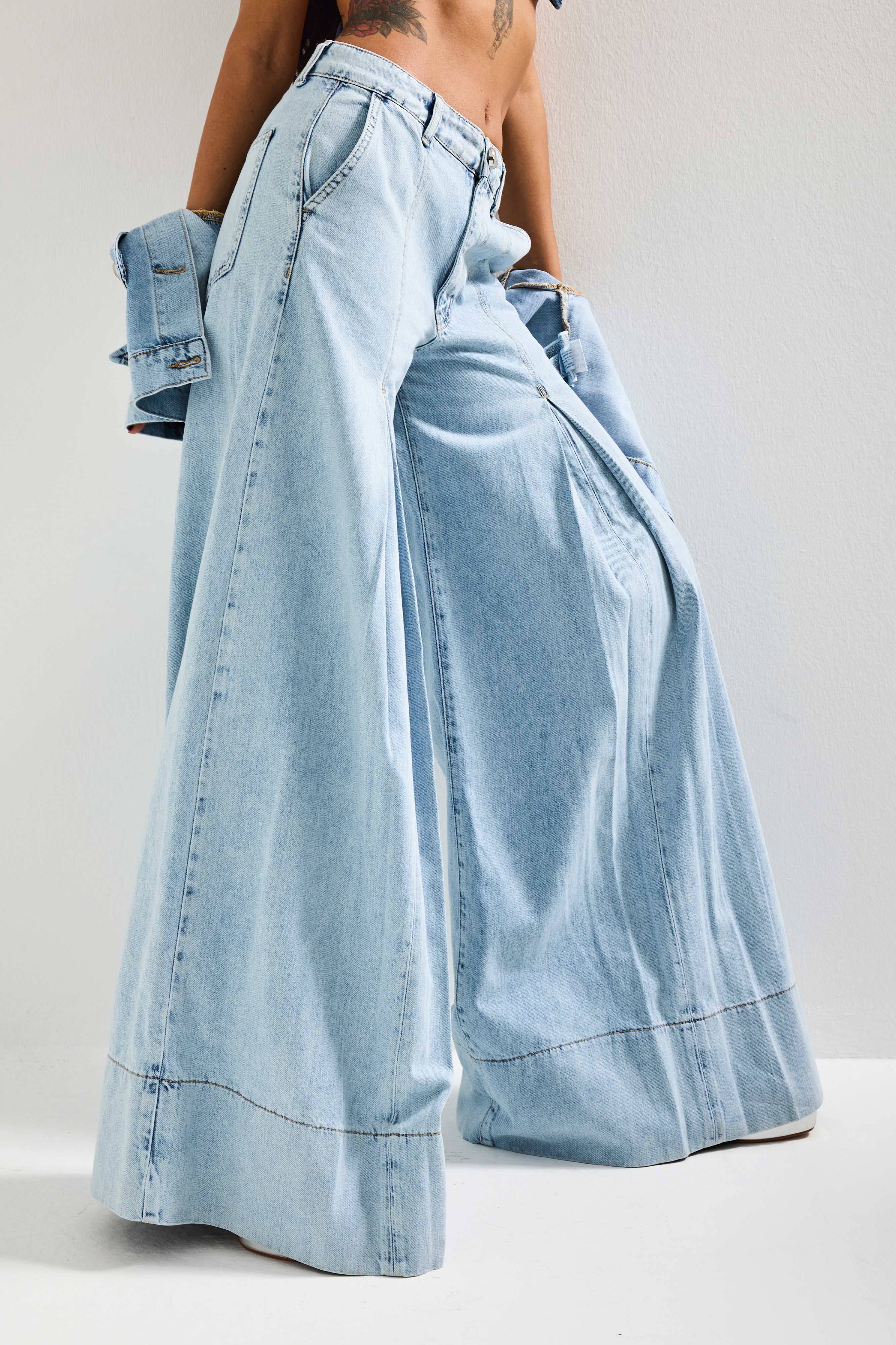 Kadın Kot Rengi 3s6-3 Süper Palazzo Fit Viskon Kumaş Denim Jean