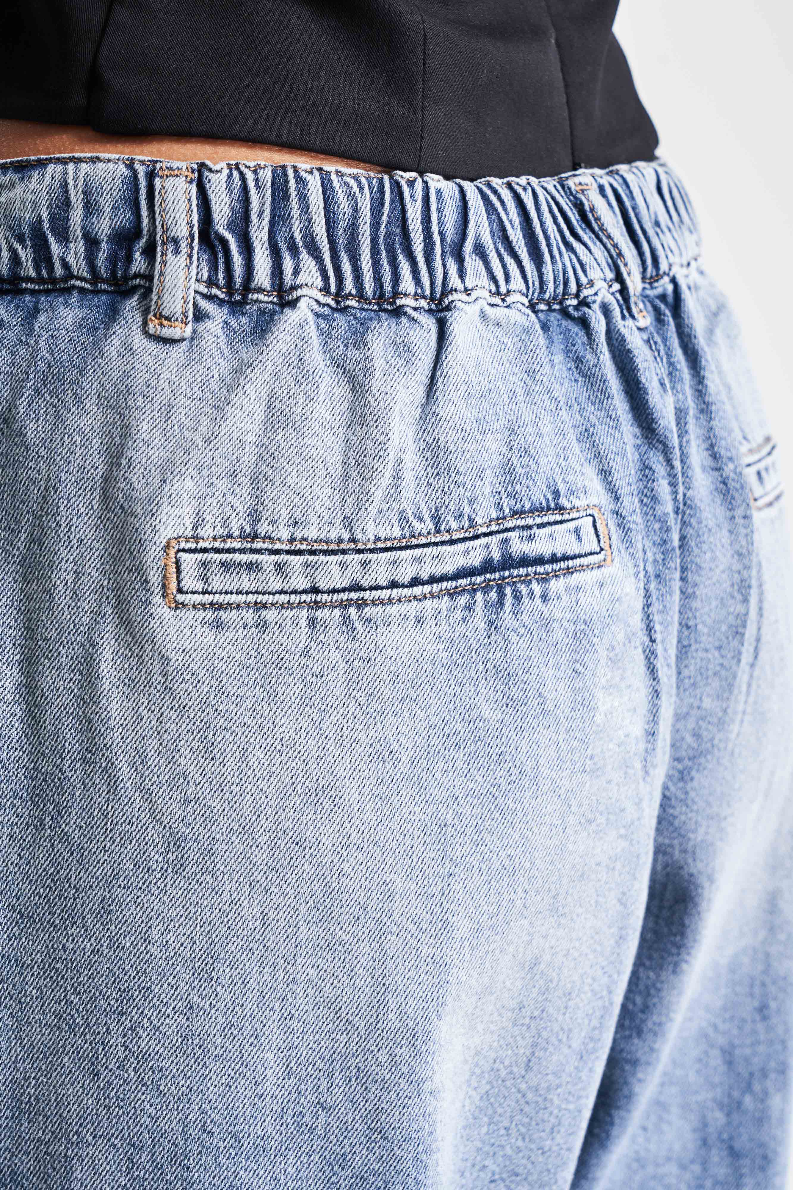 Kadın Kot Rengi 4S527 Rahat Kesim Skater Fit %100 Koton Denim