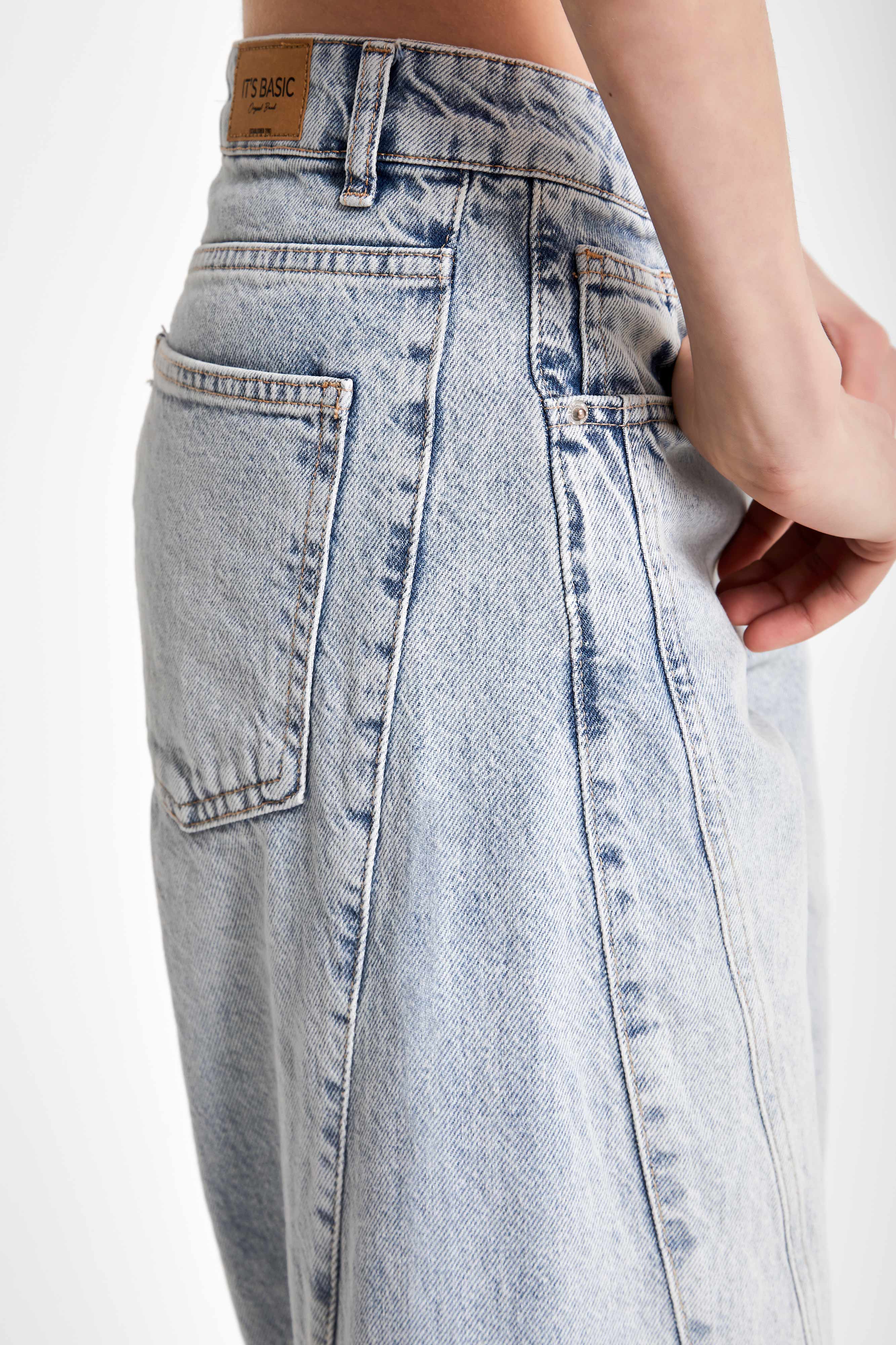 Women's Jeans Color 4S565 Palazzo Fit 100% Cotton Denim