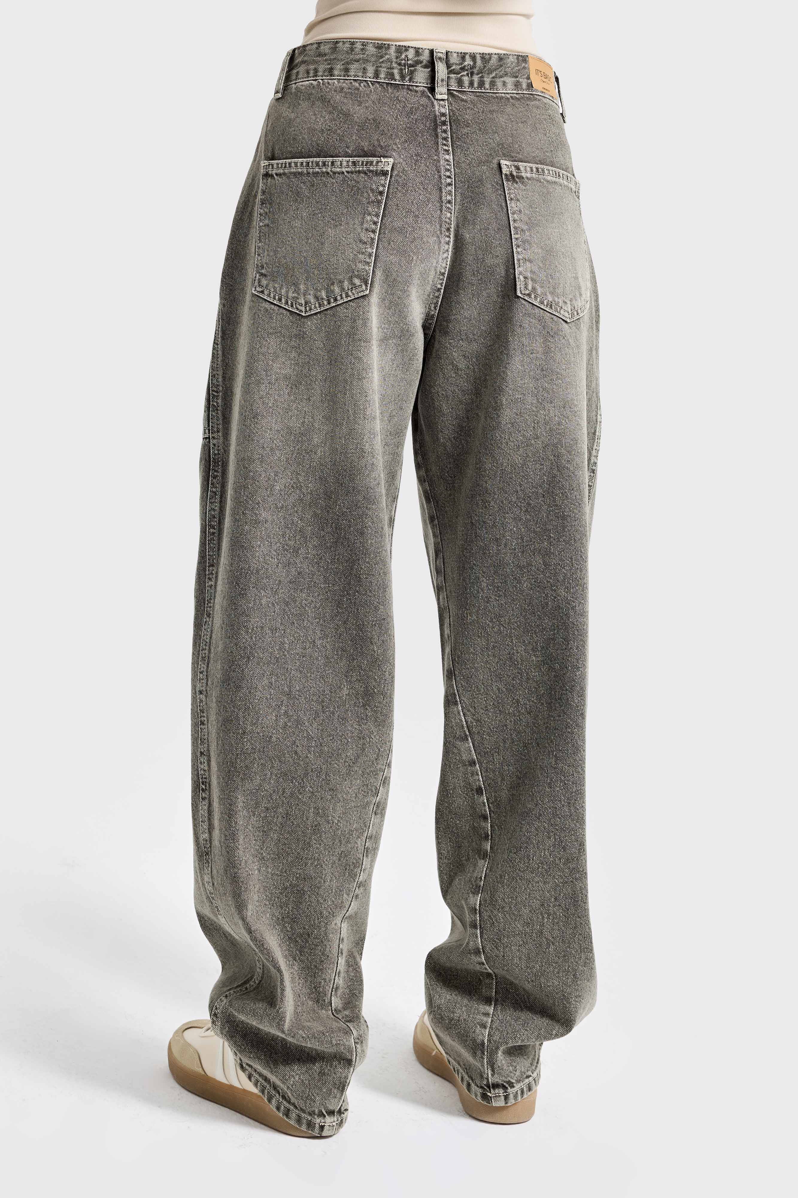 Kadın Kot Rengi 4s6-133 Ballon Baggy Fit %100 Koton Yandan Cepli Denim Jean