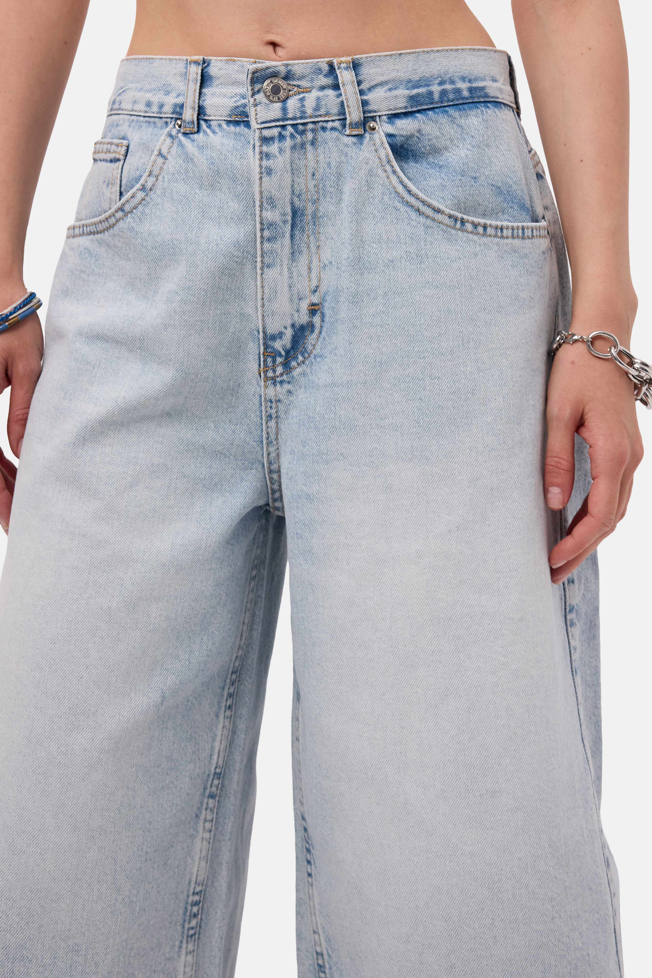 Kadın Kot Renk 4s6-3 Maxi Denim Bermuda Şort