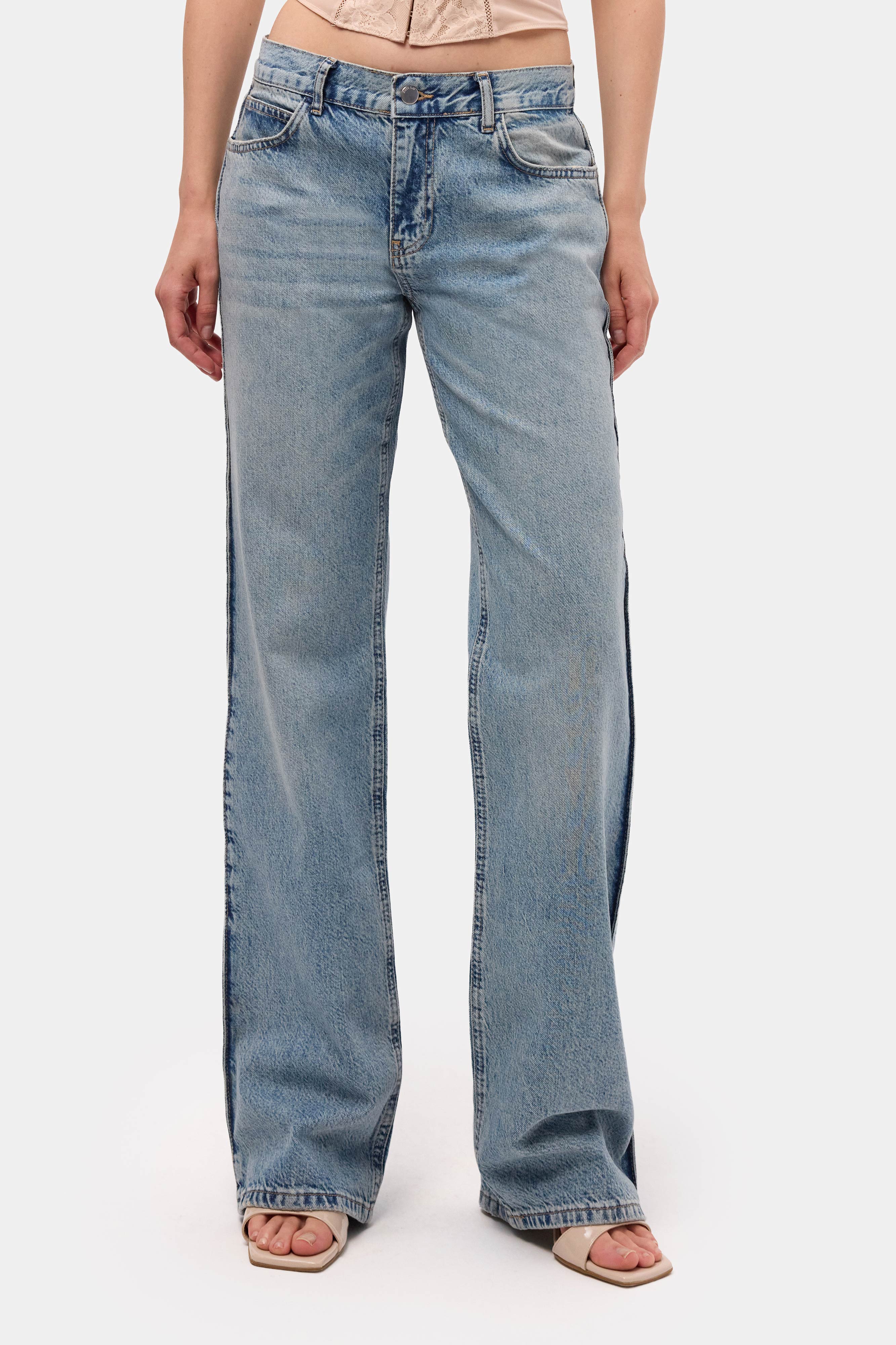 Kadın Kot Renk 4s6-32 Bootcut Fit Orta Bel Denim Jean