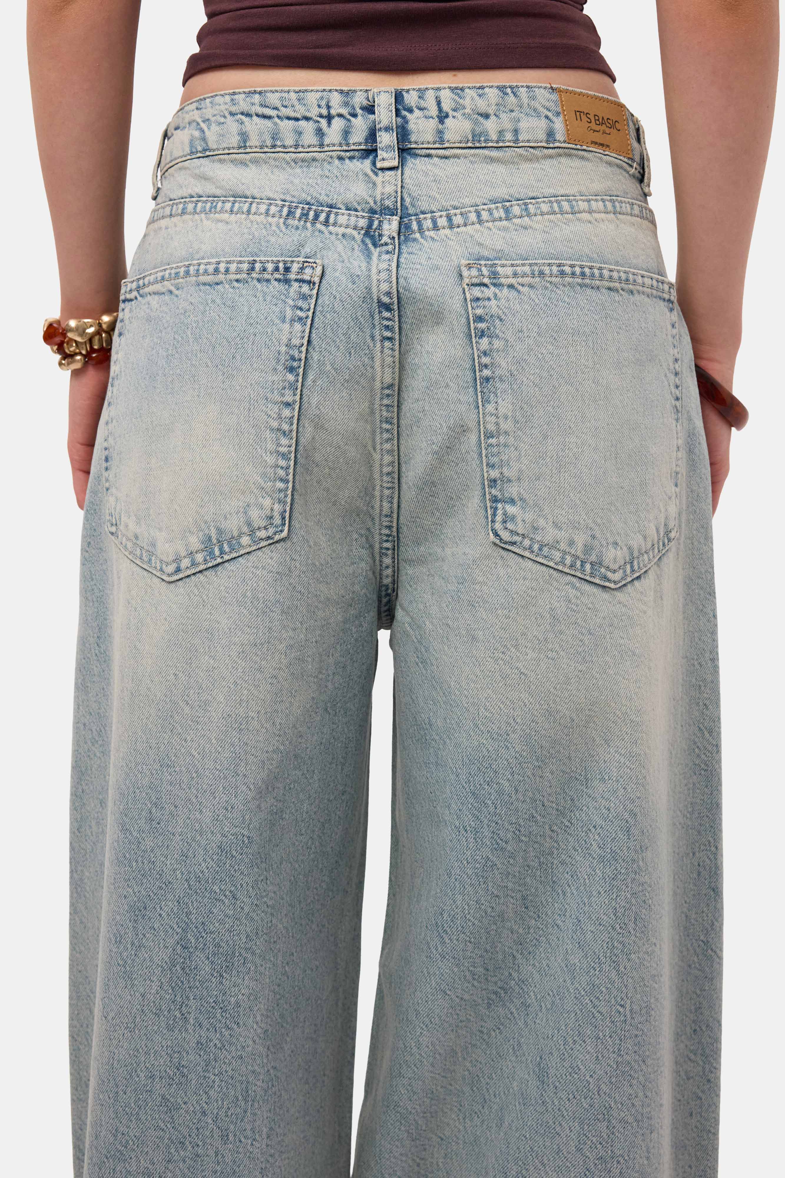 Kadın Kot Renk 4s6-32 Süper Baggy Fit %100 Koton Denim Jean