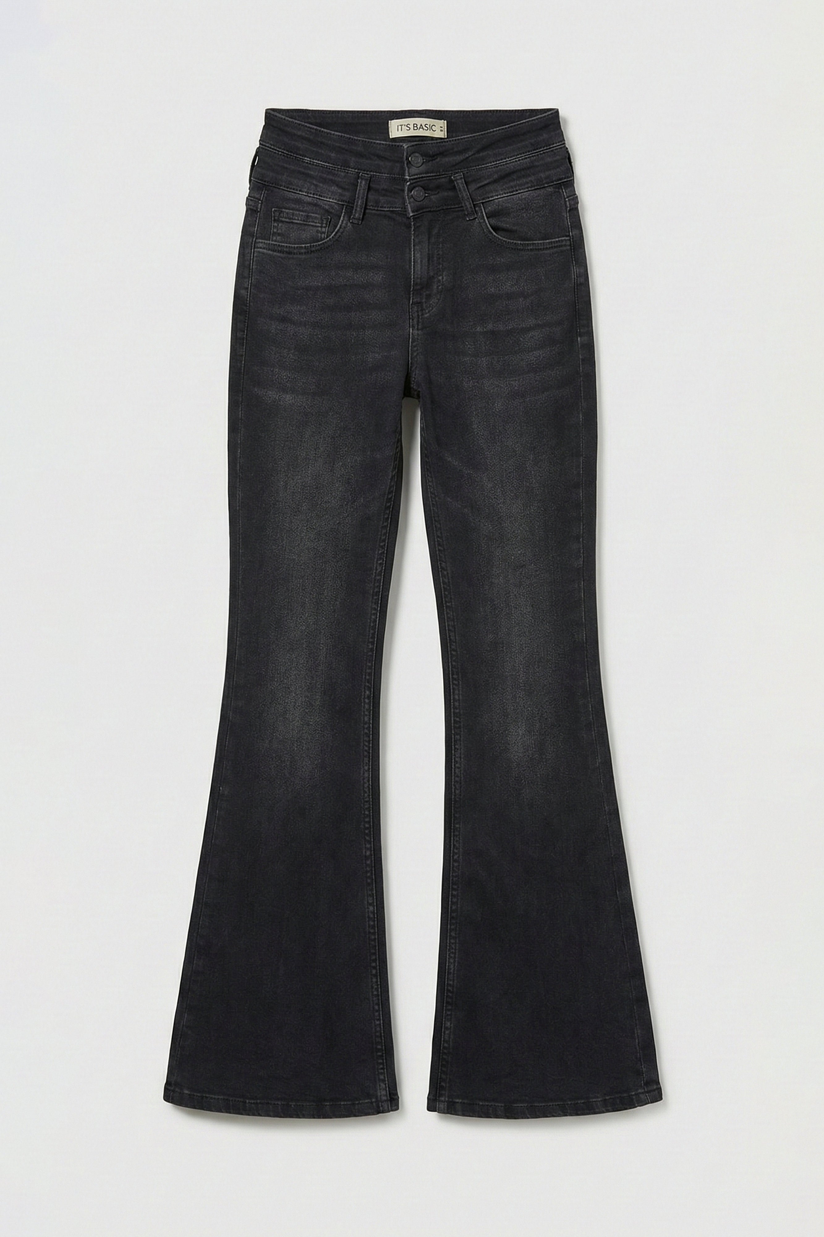 Kadın Koyu Füme 2s6-1 Flare Fit Esnek Elastan Kumaş Denim Jean