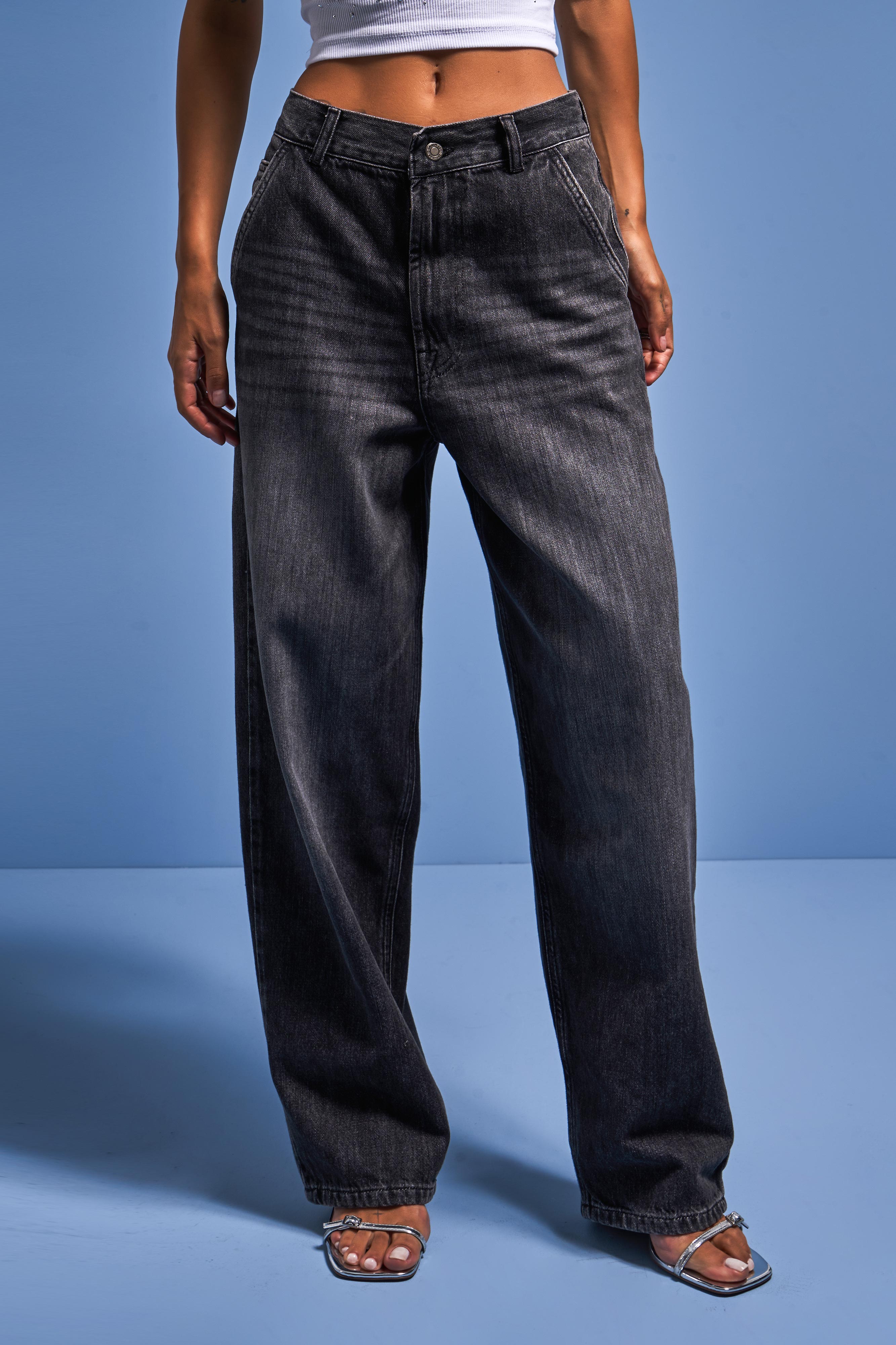 Женские джинсы темно-дымчатого цвета, можжевельник, приталенный крой, 100% хлопок