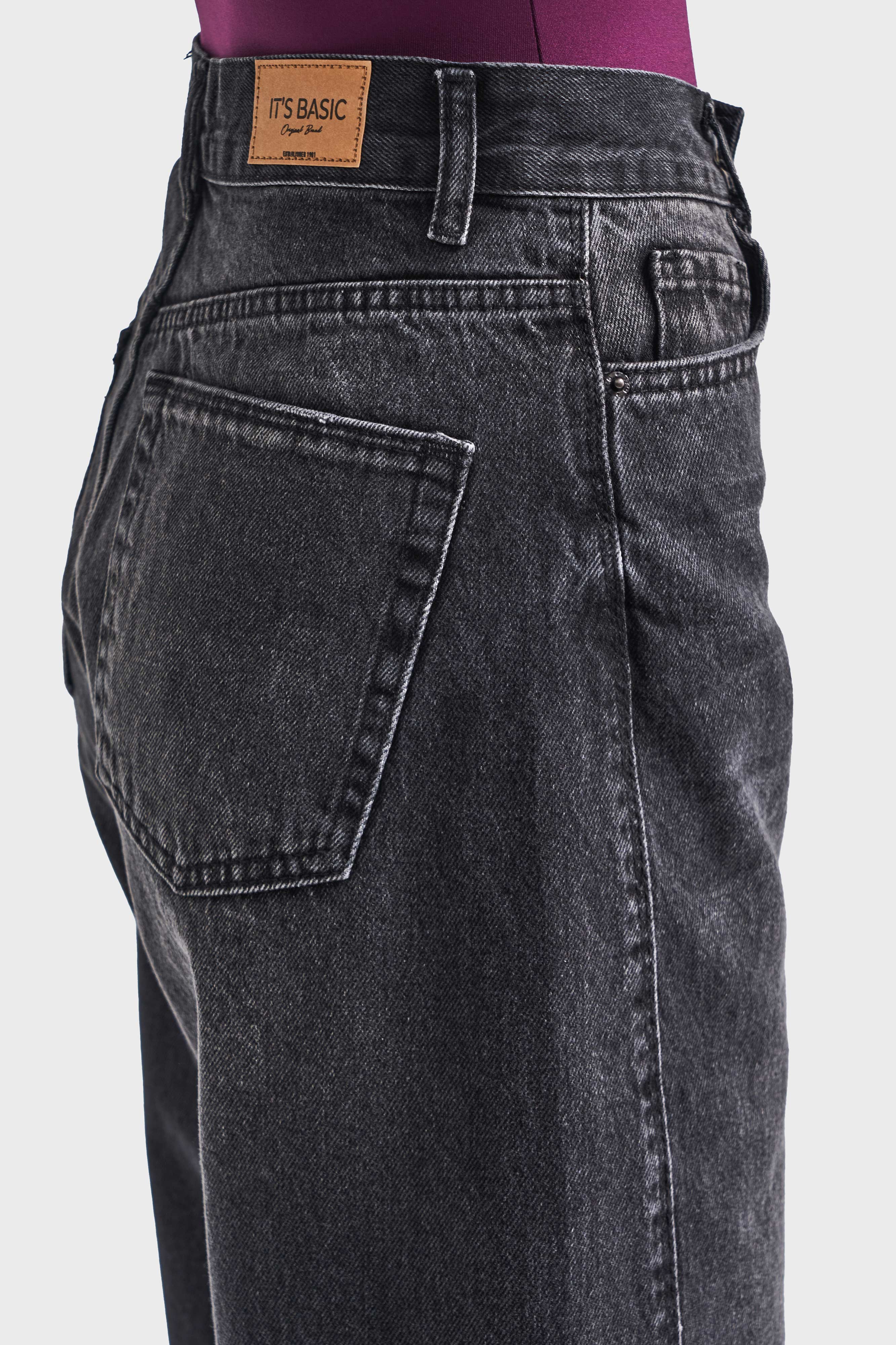 Kadın Koyu Füme Renk Venüs 2w5-1 Carrot Fit Rahat Kesim %100 Koton Denim Jean