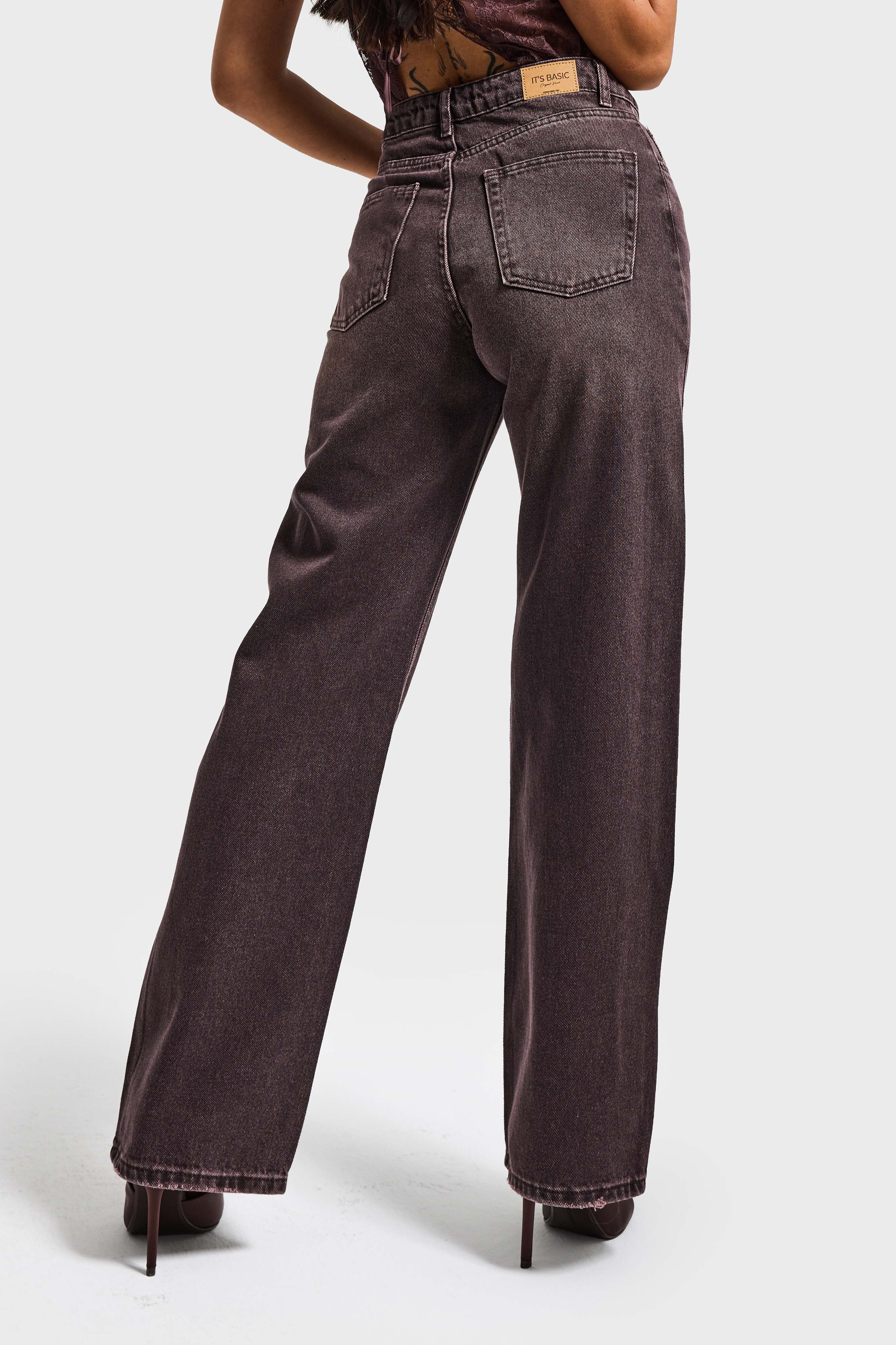 Kadın Koyu Kahve Doris 2s6-16 Straight Fit Yüksek Bel %100 Koton Denim Jean