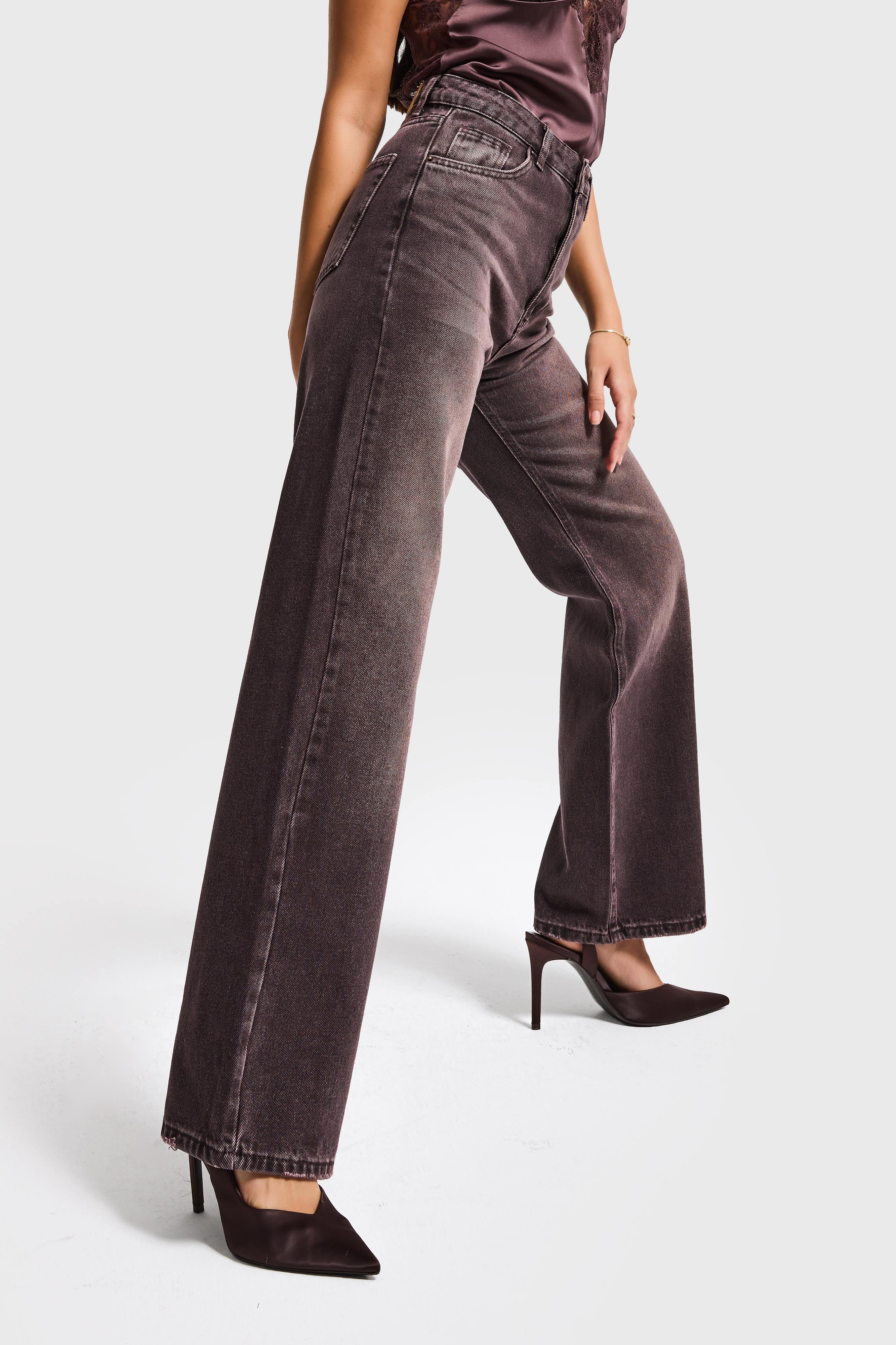 Kadın Koyu Kahve Doris 2s6-16 Straight Fit Yüksek Bel %100 Koton Denim Jean