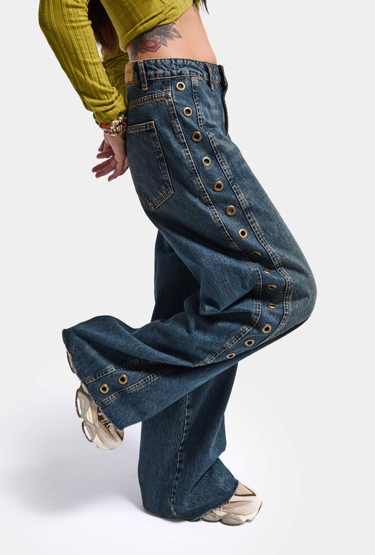 Kadın Koyu Kot 2w6-8 Maga Baggy Özel Tasarım Denim Jean