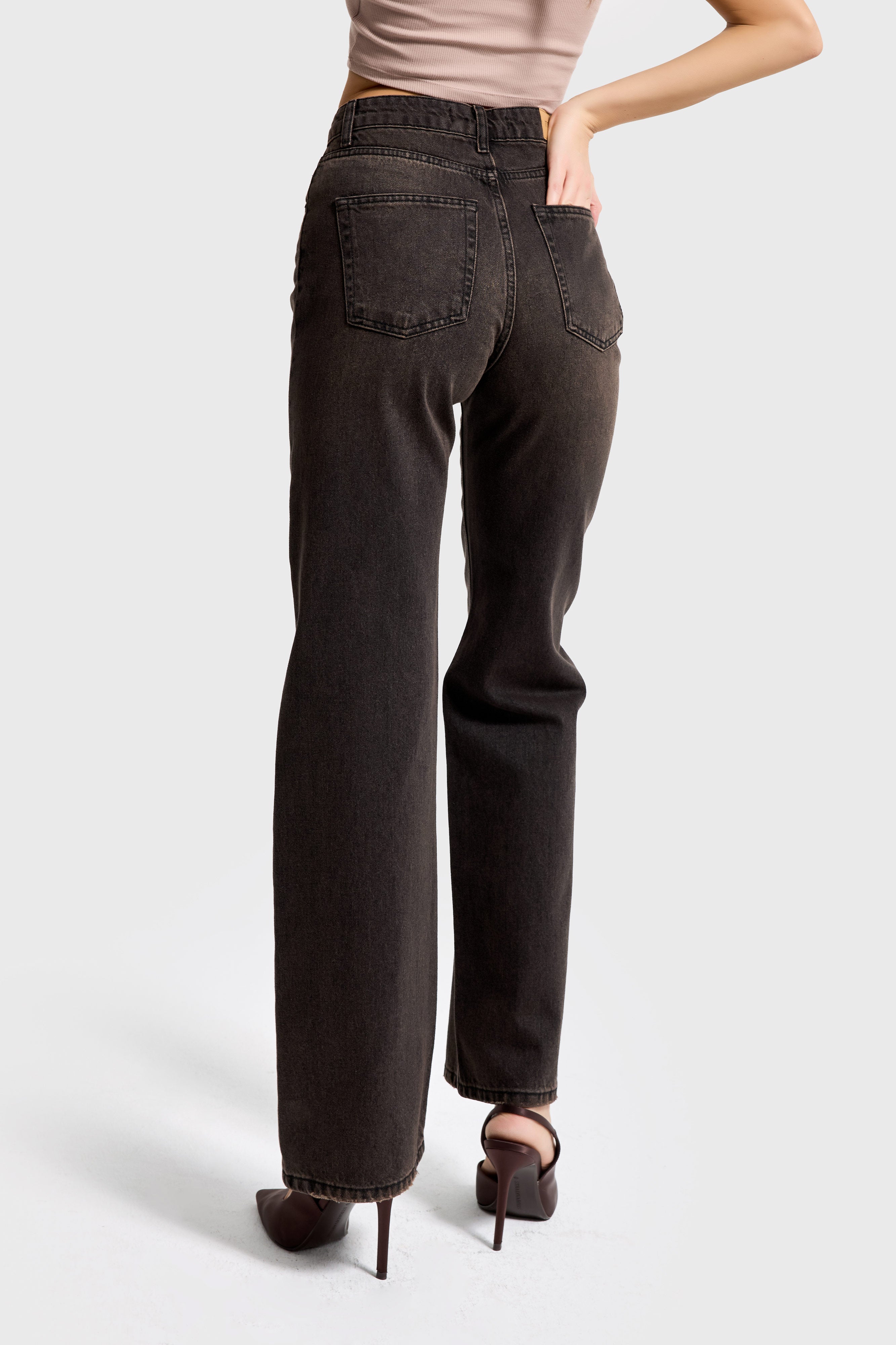 Kadın Koyu Kot Rengi Doris 2s6-62 Straight Fit Yüksek Bel %100 Koton Denim Jean