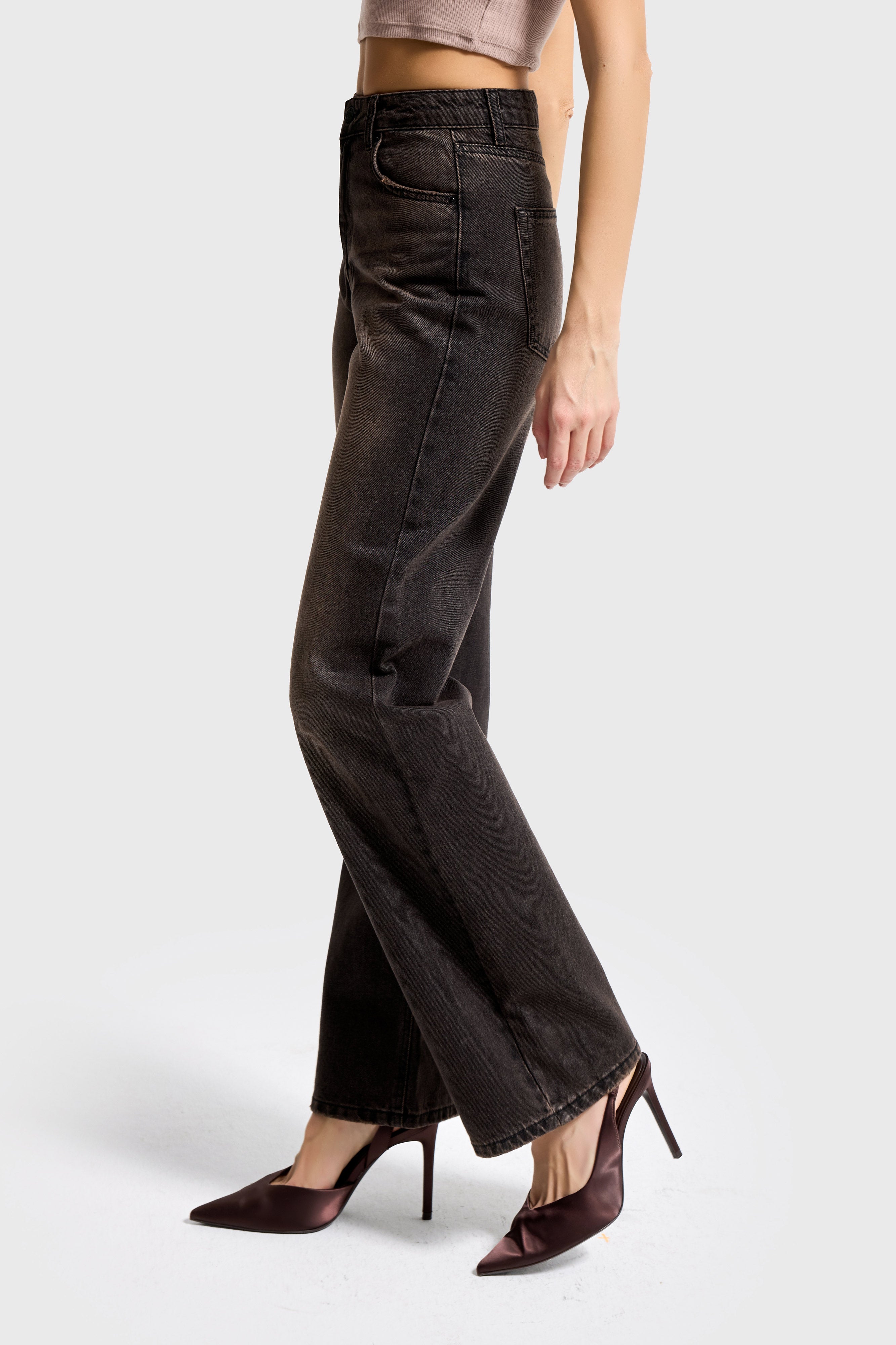 Kadın Koyu Kot Rengi Doris 2s6-62 Straight Fit Yüksek Bel %100 Koton Denim Jean