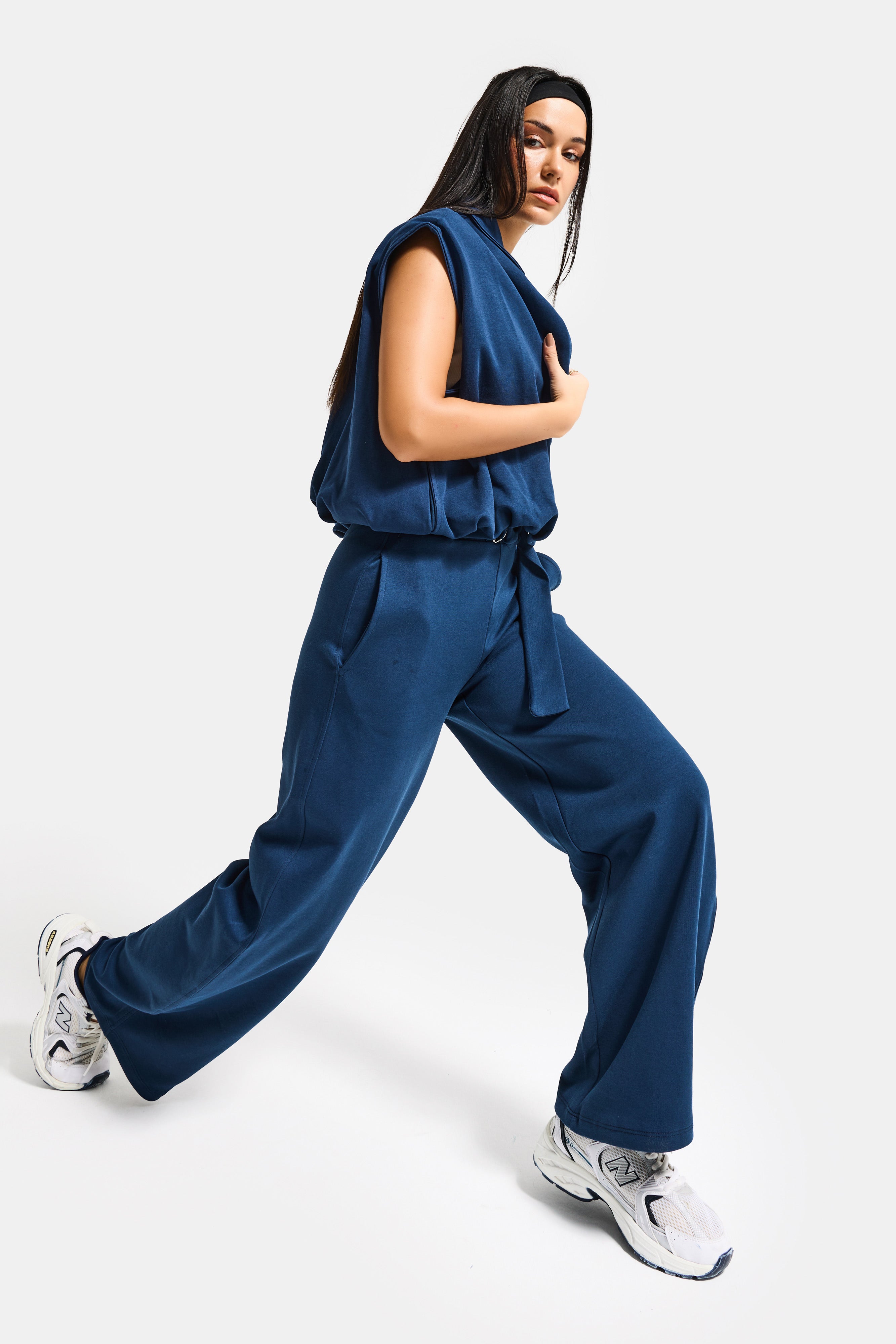 Kadın Lacivert s6-56 Alt Üst 2'li Kombin Tasarım Takım