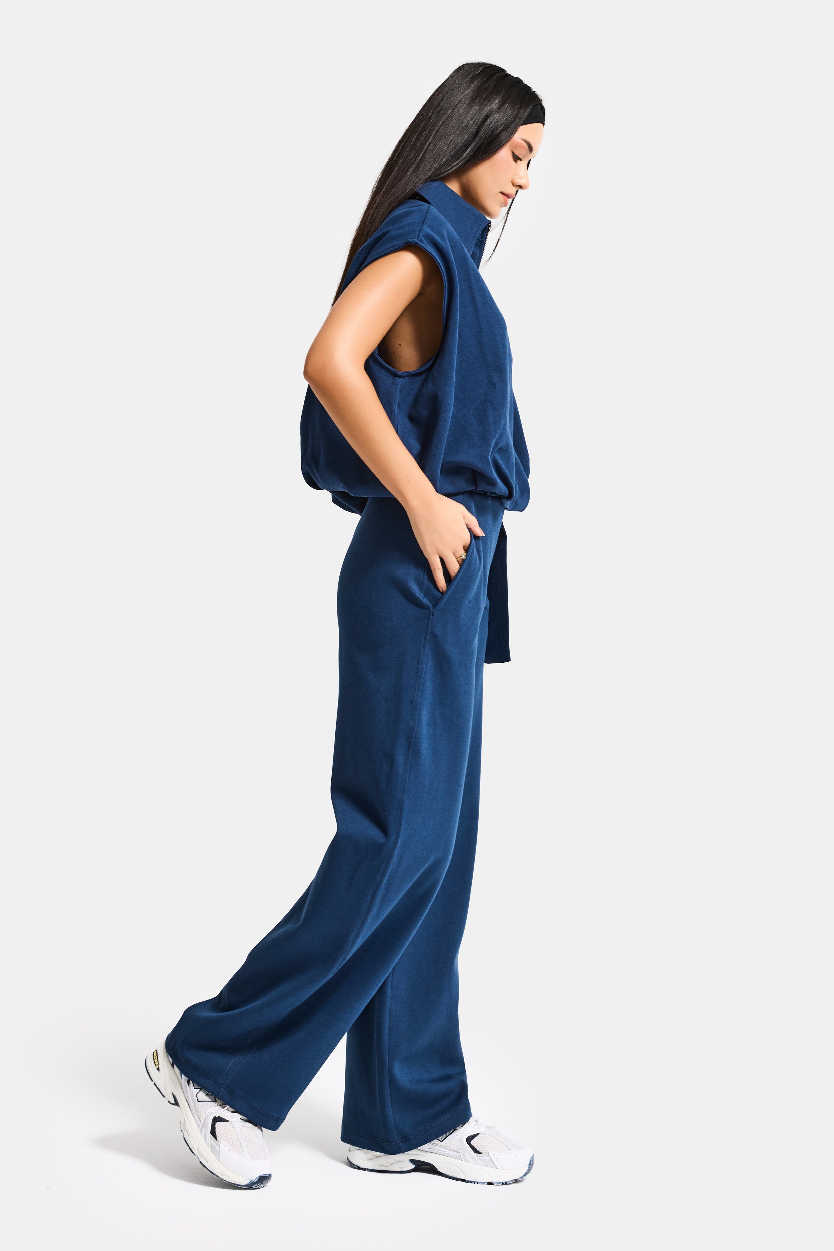 Kadın Lacivert s6-56 Alt Üst 2'li Kombin Tasarım Takım