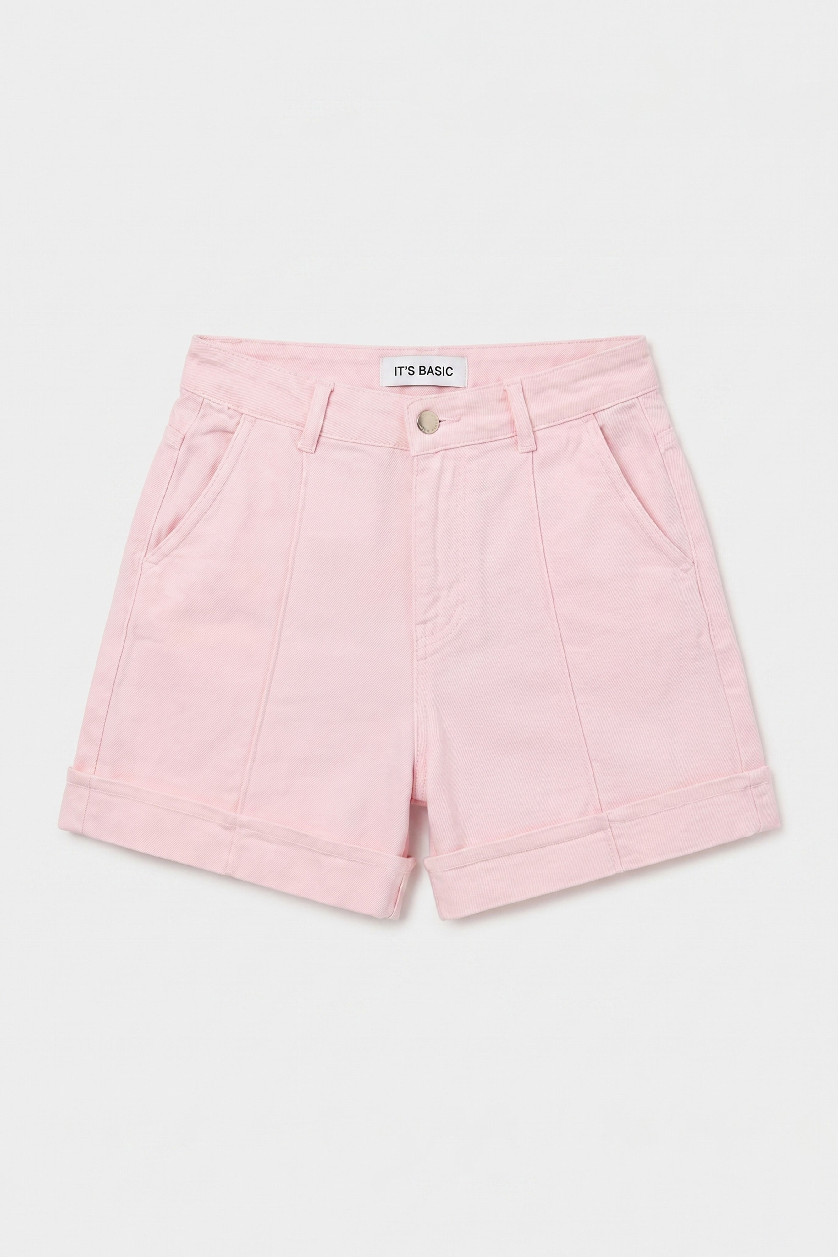 Kadın Light Pembe 6s6-98 Straight Fit Relax Denim Şort