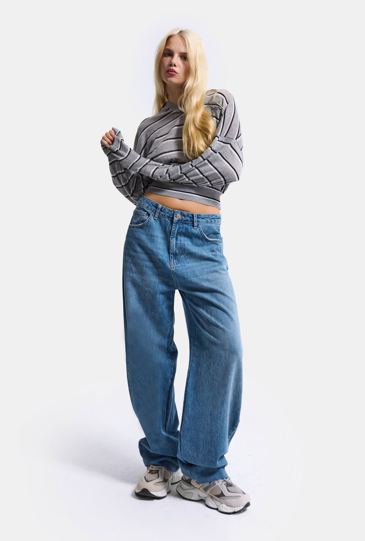Kadın Mavi 2w6-4 Barrel Fit %100 Koton Denim Jean