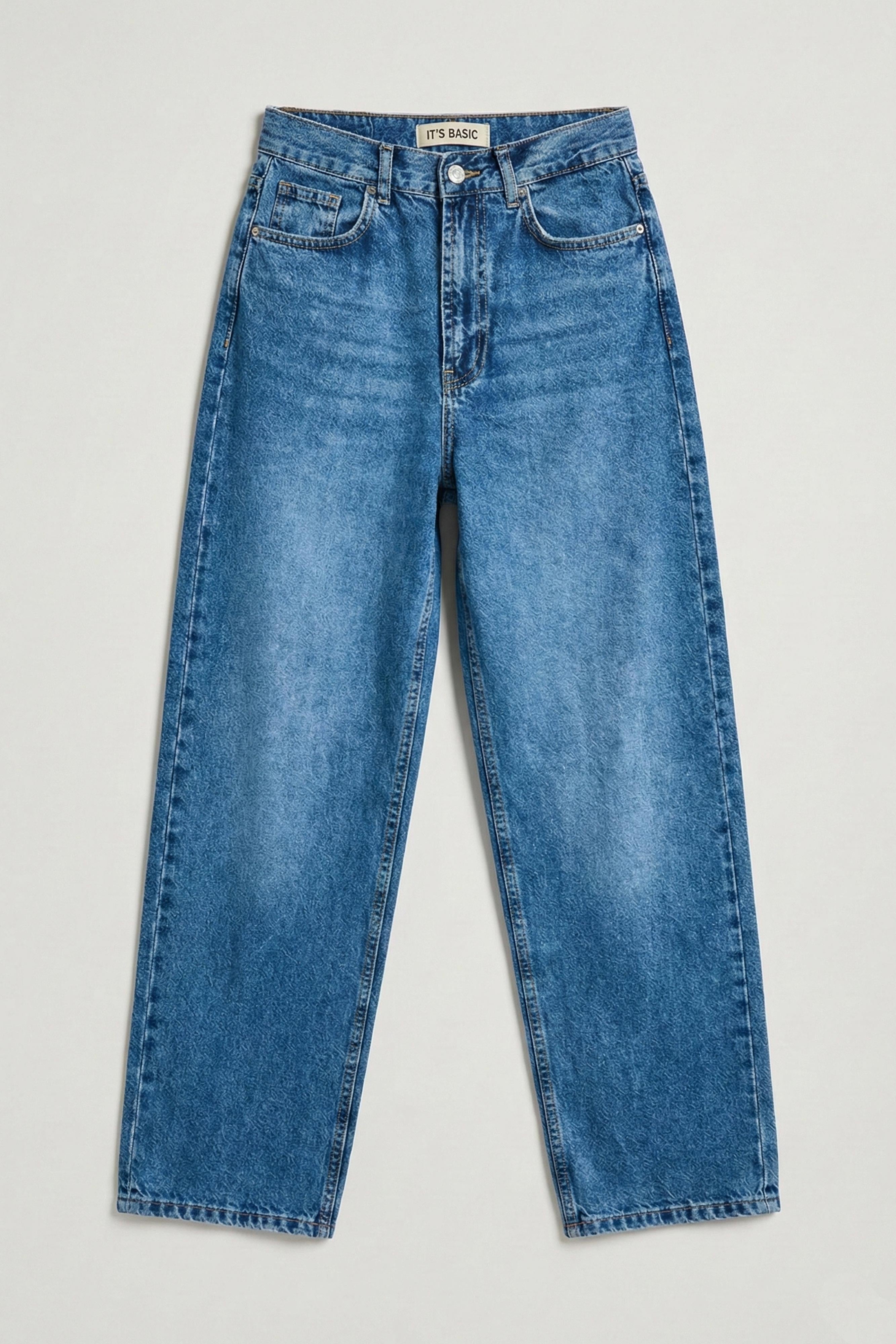 Kadın Mavi Cindy 4s6-4 Skater Fit Bol Kesim %100 Koton Denim Jean